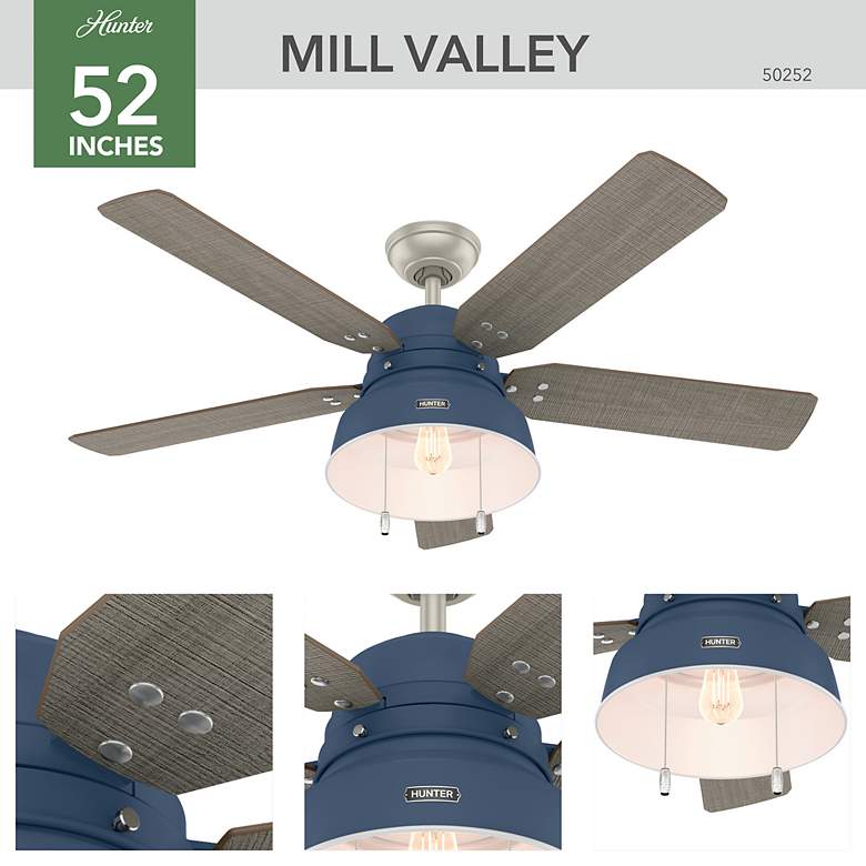 Image 6 Mill Valley 52 in Indoor/Outdoor Indigo Blue LED Ceiling Fan more views
