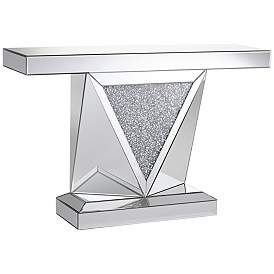 Image3 of Milla 47 1/2" Wide Geometric-Cut Mirrored Console Table