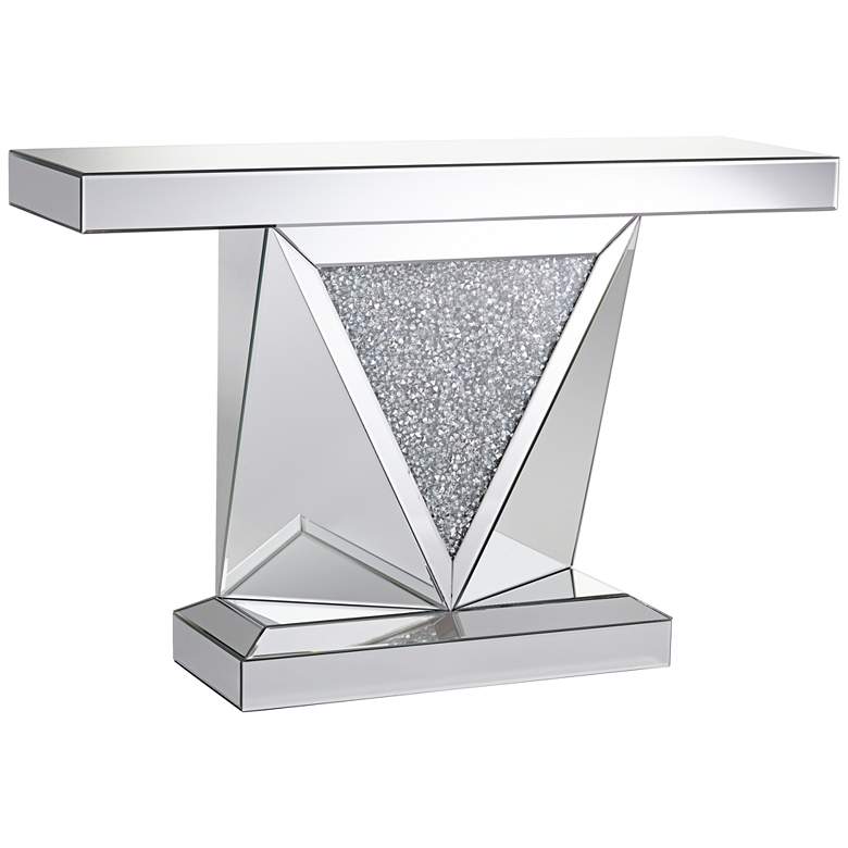 Image 3 Milla 47 1/2 inch Wide Geometric-Cut Mirrored Console Table