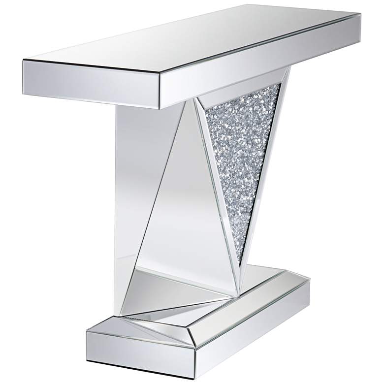 Image 7 Milla 47 1/2 inch Wide Geometric-Cut Mirrored Console Table more views