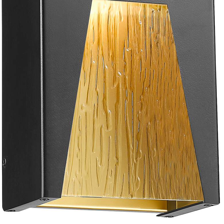 Millenial 10&quot; High Black and Gold LED Outdoor Wall Light more views