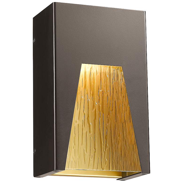 Image 1 Millenial 10 inch High Bronze Gold LED Outdoor Wall Light