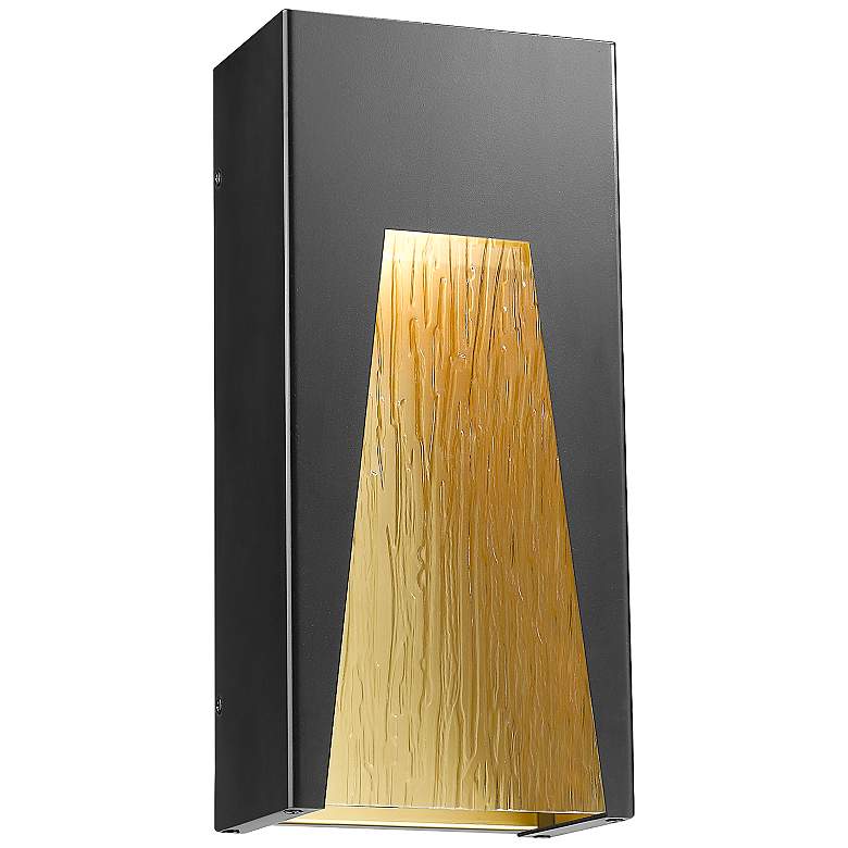 Image 1 Millenial 13 1/4" High Black and Gold LED Outdoor Wall Light