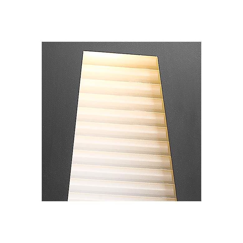 Image 2 Millenial 13 1/4"H Black Ribbed Glass LED Outdoor Wall Light more views