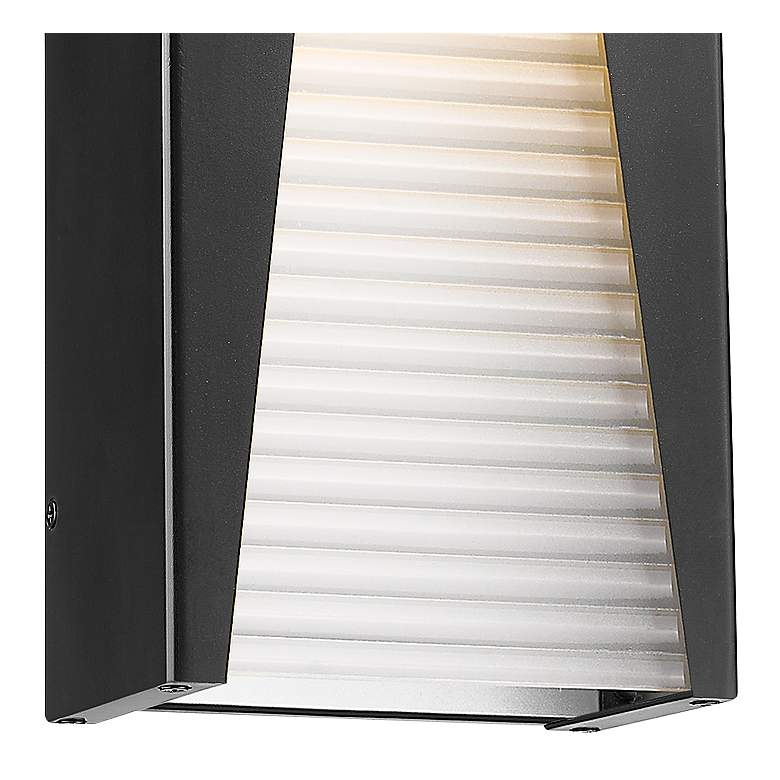 Image 3 Millenial 13 1/4"H Black Ribbed Glass LED Outdoor Wall Light more views
