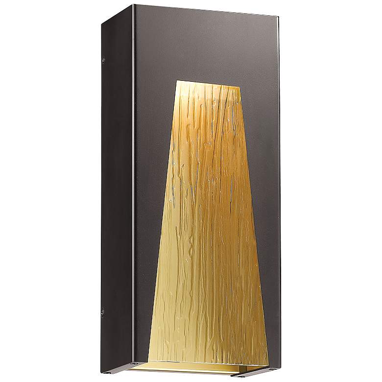 Image 1 Millenial 18"H Bronze Chisel Glass LED Outdoor Wall Light