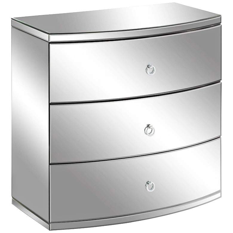 Image 1 Millenium 32" Wide 3-Drawer Clear Mirror Modern Chest