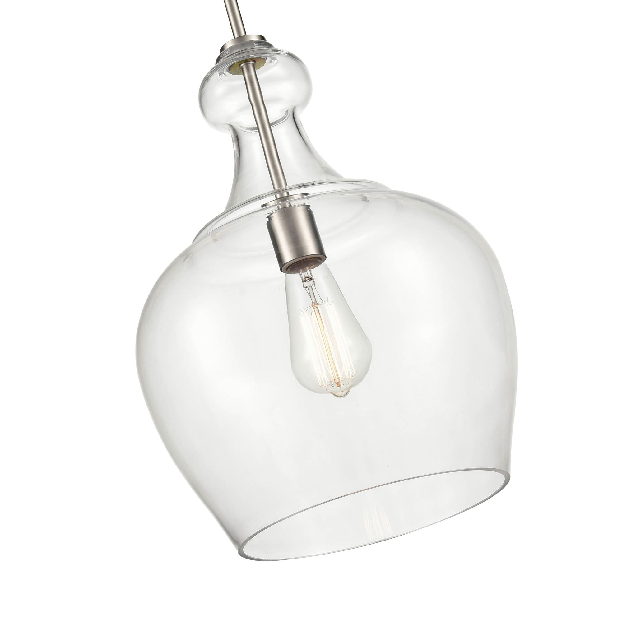 Image 2 Millennium 1-Light 11" Brushed Nickel Pendant with Glass Shade more views