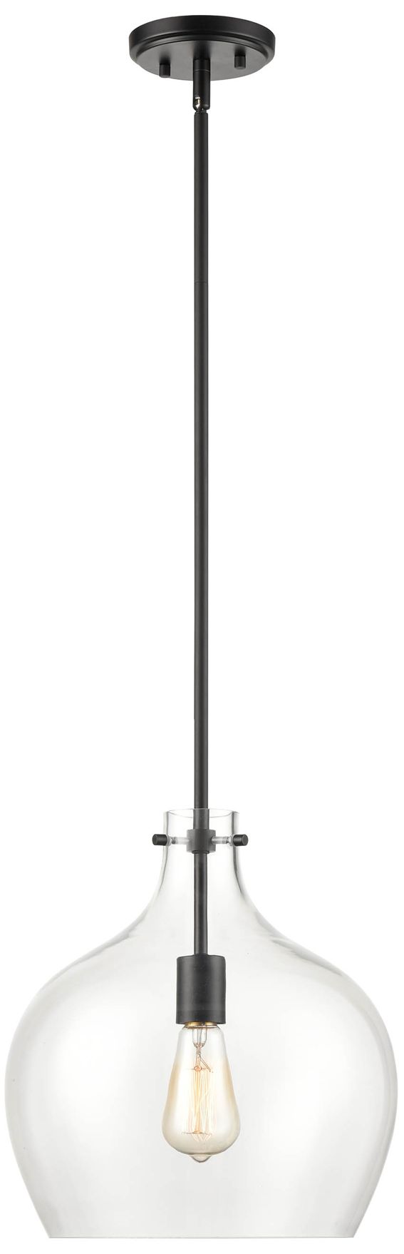 Millennium 1-Light 13" Modern Gold Pendant with Glass Shade