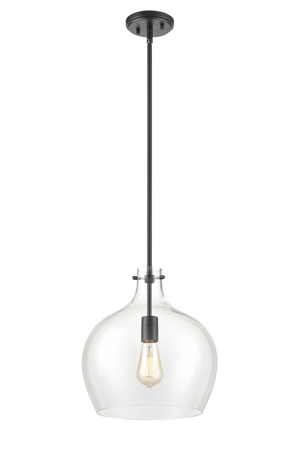 Image 3 Millennium 1-Light 13" Modern Gold Pendant with Glass Shade more views