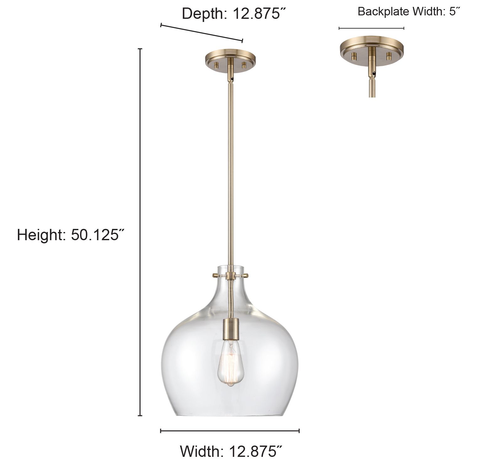 Image 5 Millennium 1-Light 13" Modern Gold Pendant with Glass Shade more views