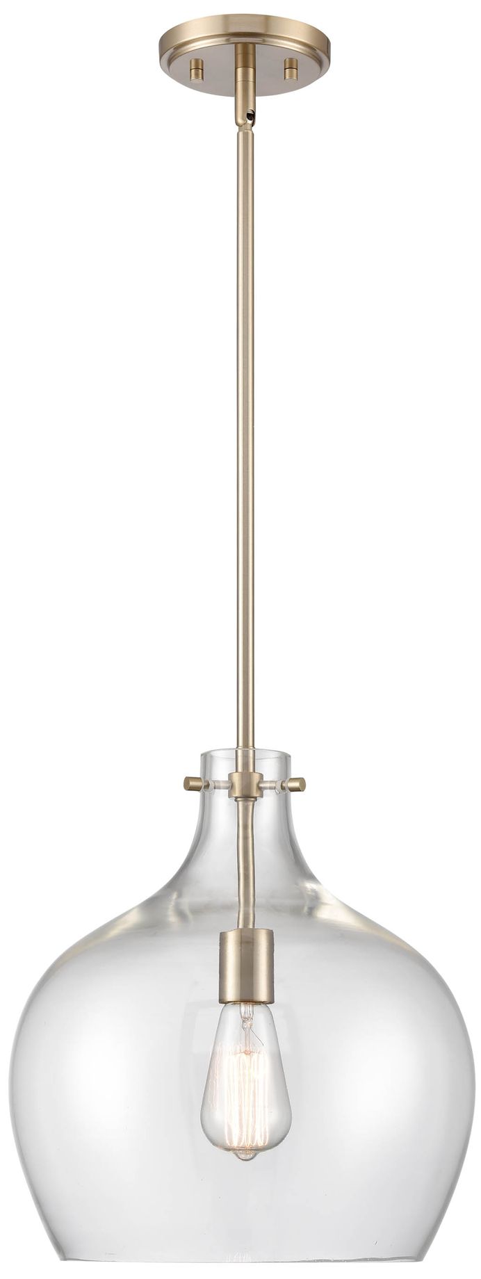 Millennium 1-Light 13" Modern Gold Pendant with Glass Shade