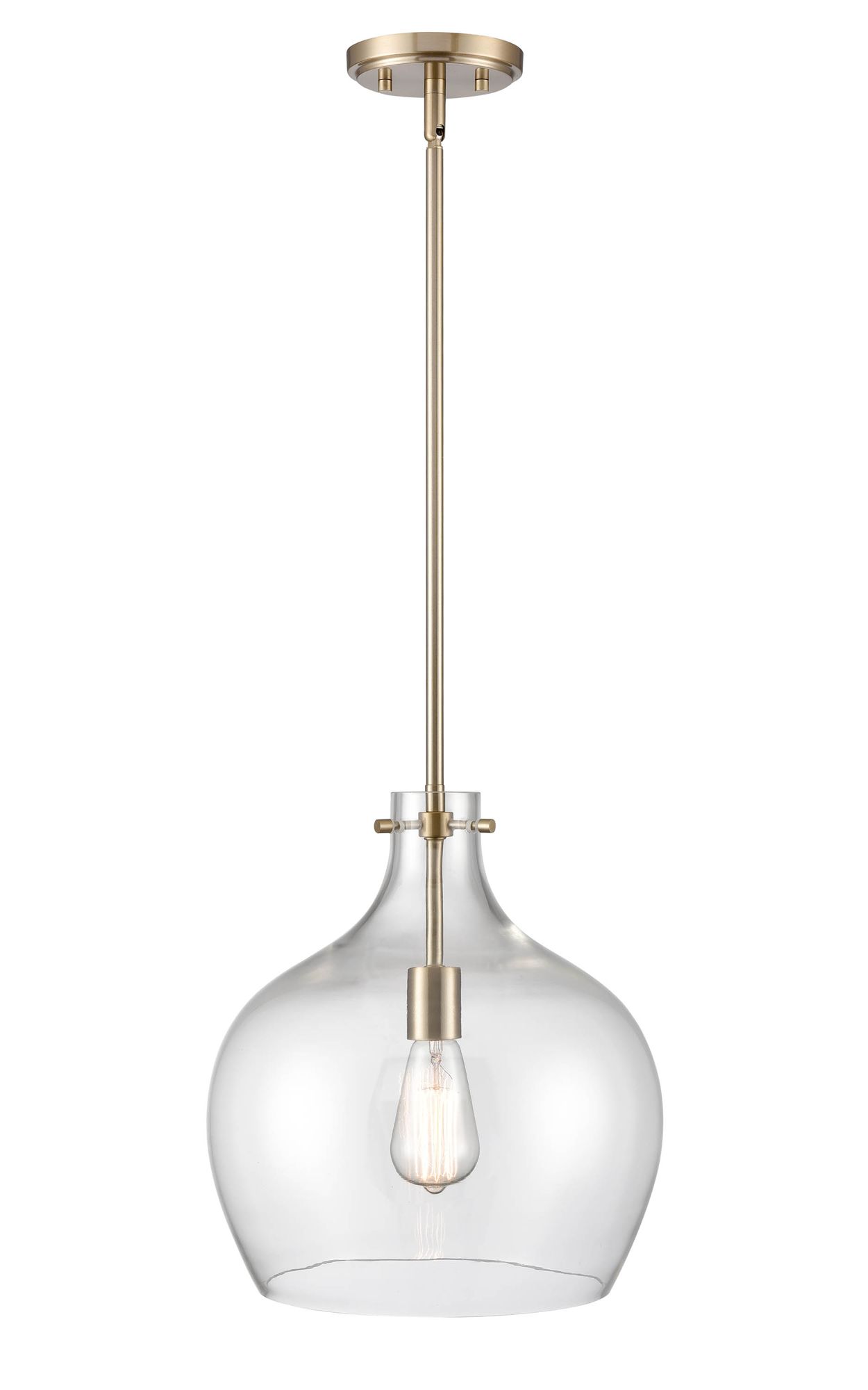 Image 4 Millennium 1-Light 13" Modern Gold Pendant with Glass Shade more views