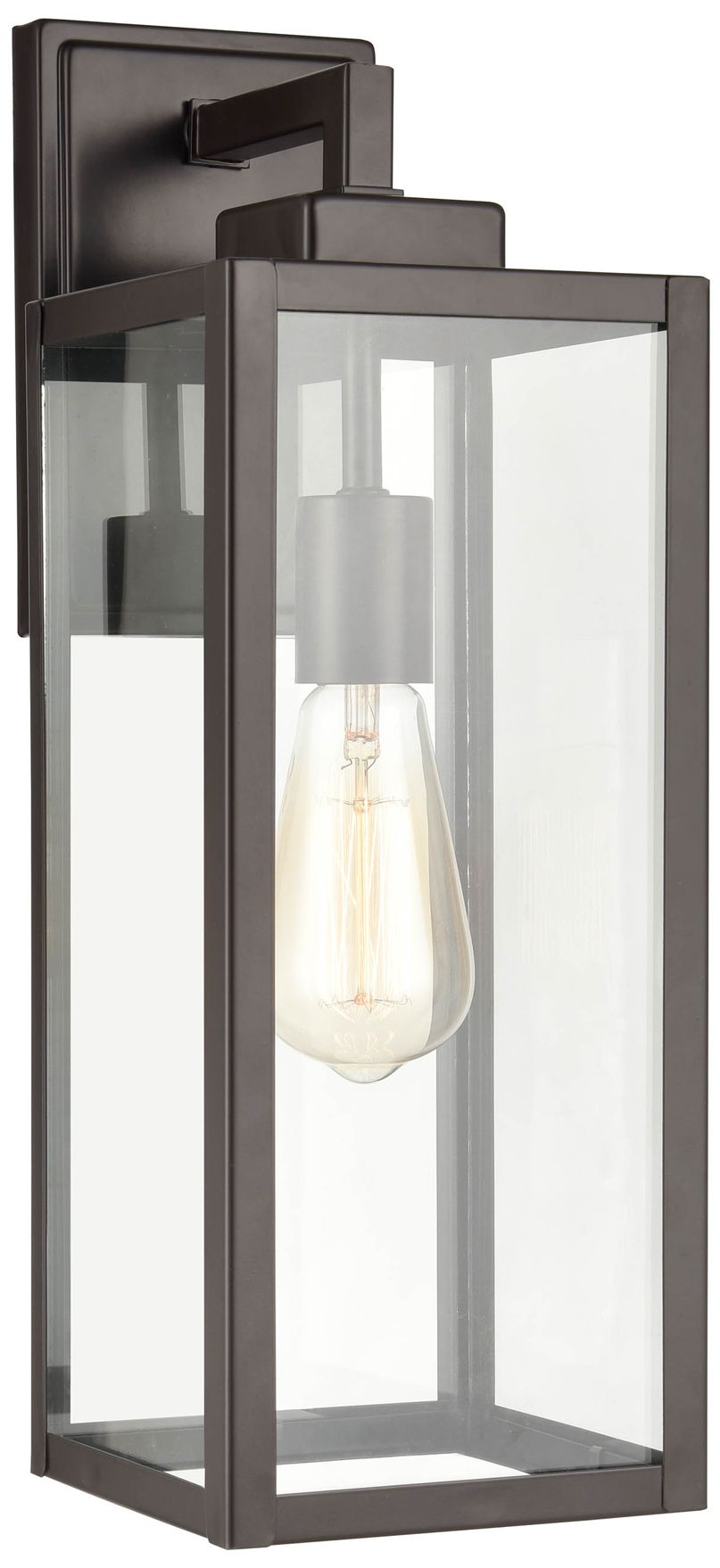 Millennium 1-Light 17" Powder Coated Bronze Outdoor Wall Sconce with Shade