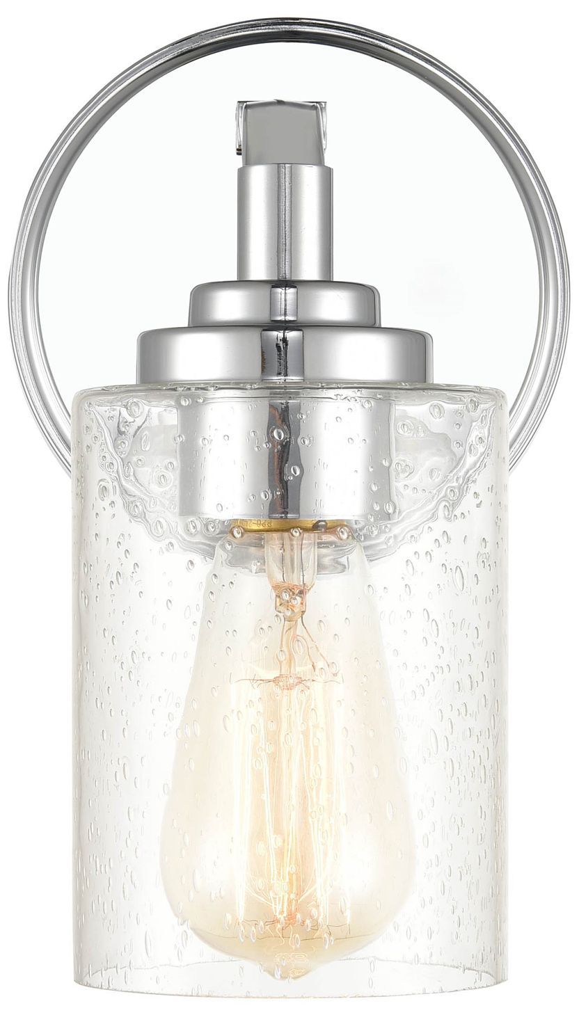 Millennium 1-Light 4.38" Chrome Wall Sconce with Glass Shade