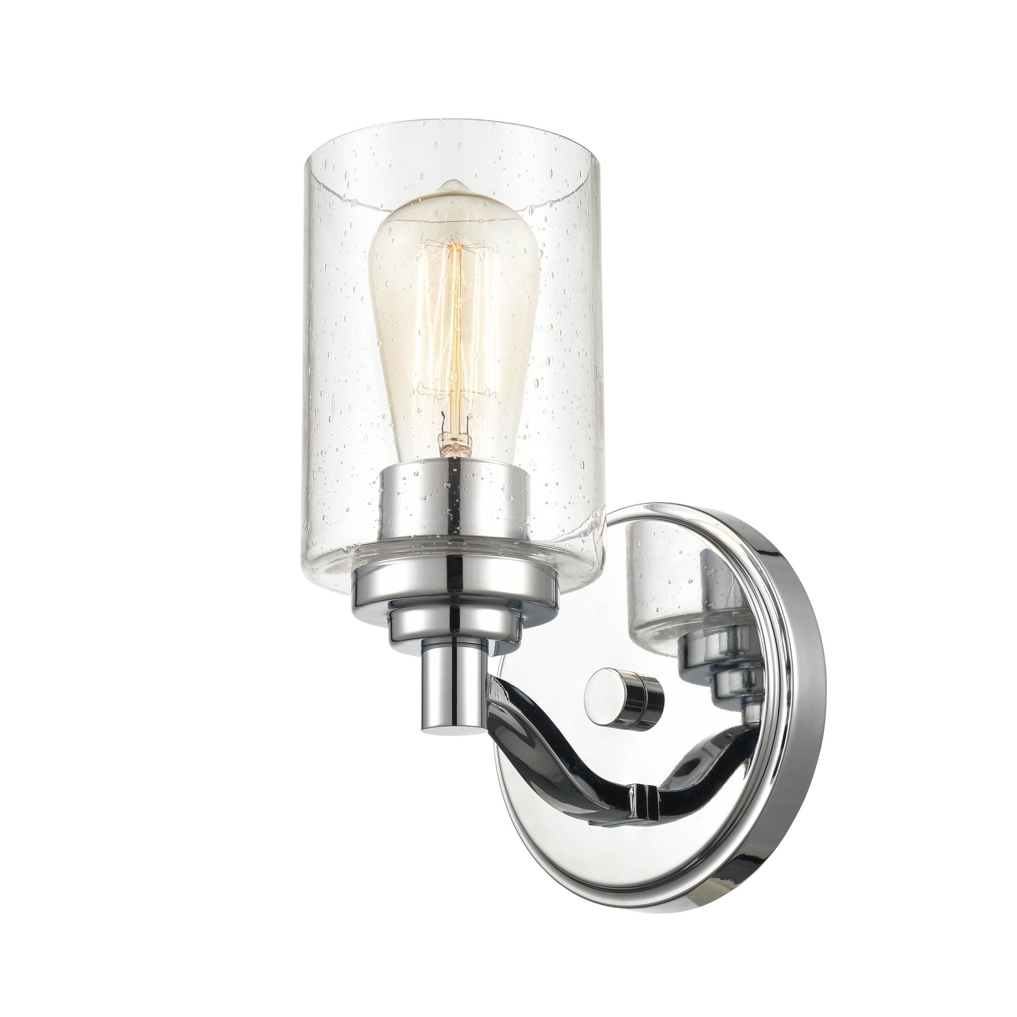 Image 2 Millennium 1-Light 4.38" Chrome Wall Sconce with Glass Shade more views