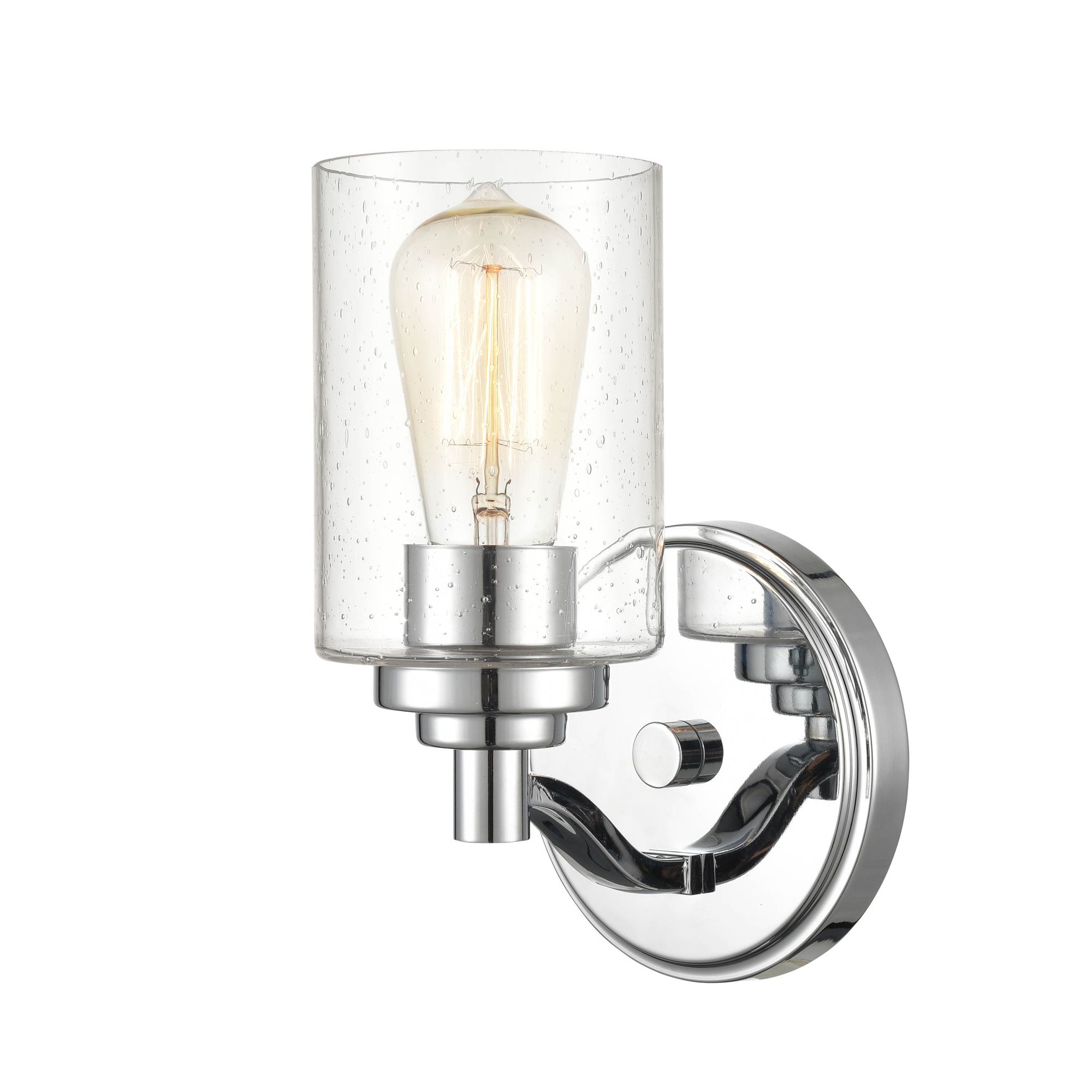 Image 3 Millennium 1-Light 4.38" Chrome Wall Sconce with Glass Shade more views