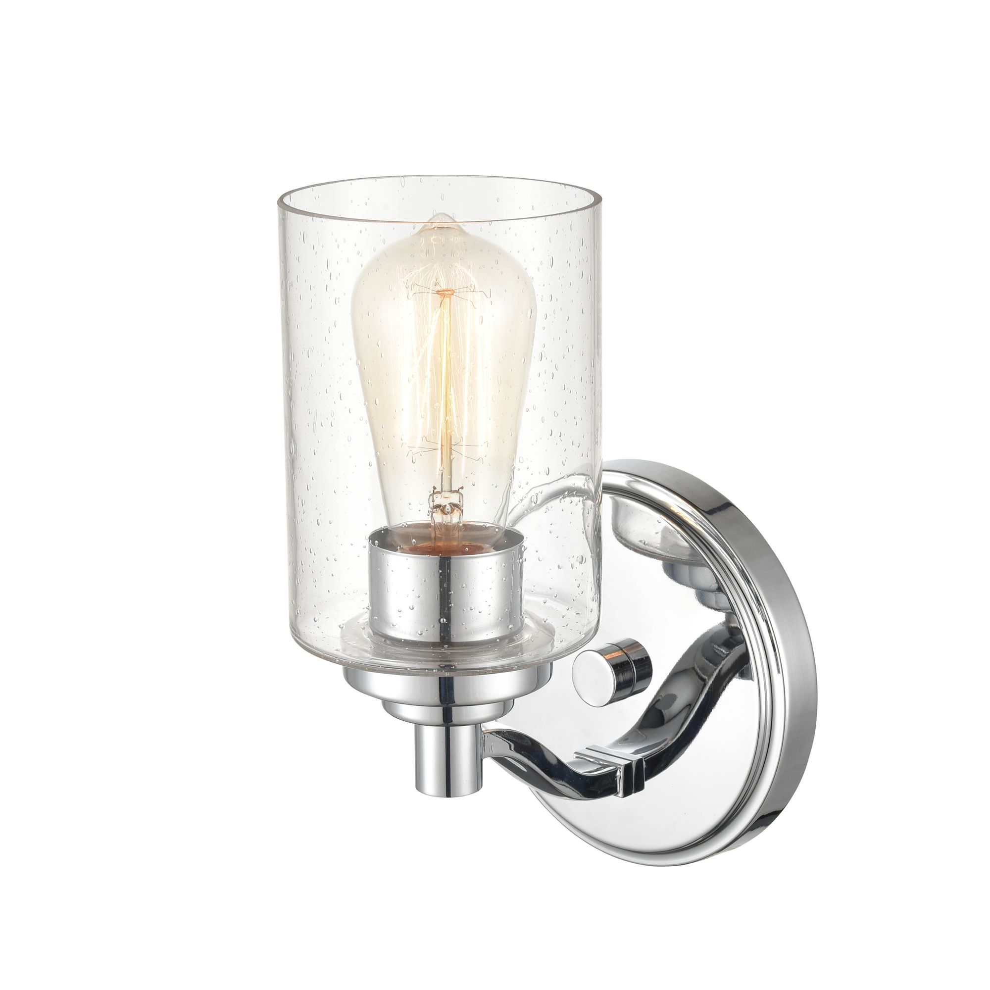 Image 4 Millennium 1-Light 4.38" Chrome Wall Sconce with Glass Shade more views