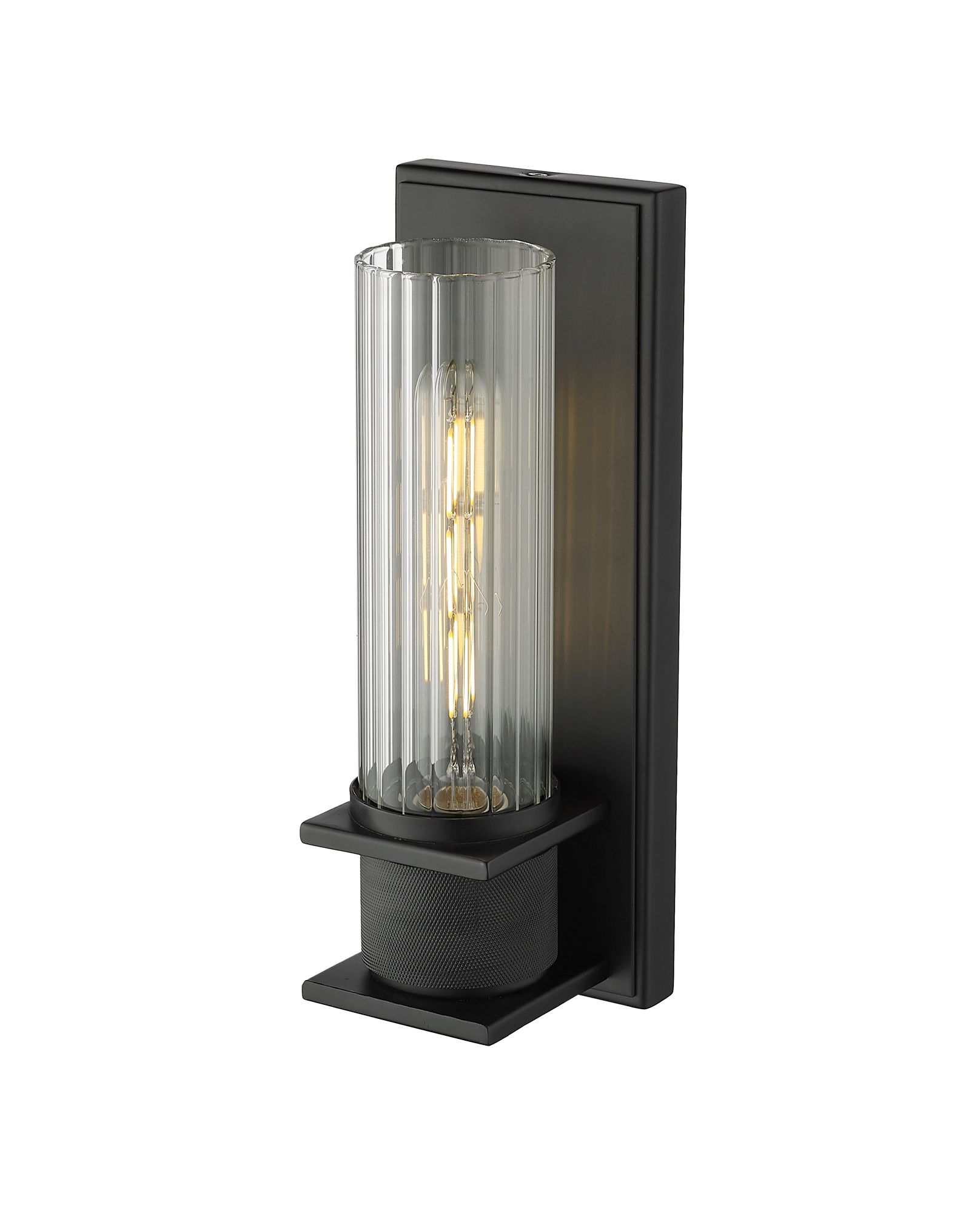 Image 4 Millennium 1-Light 4.5" Matte Black Wall Sconce with Glass Shade more views