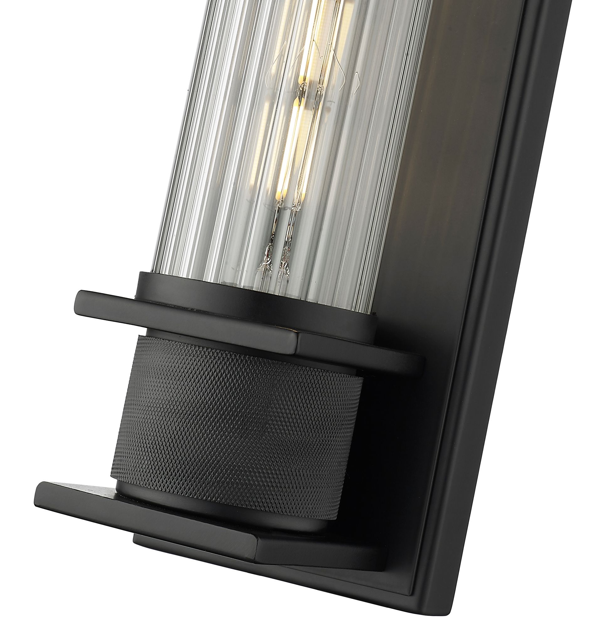 Image 5 Millennium 1-Light 4.5" Matte Black Wall Sconce with Glass Shade more views