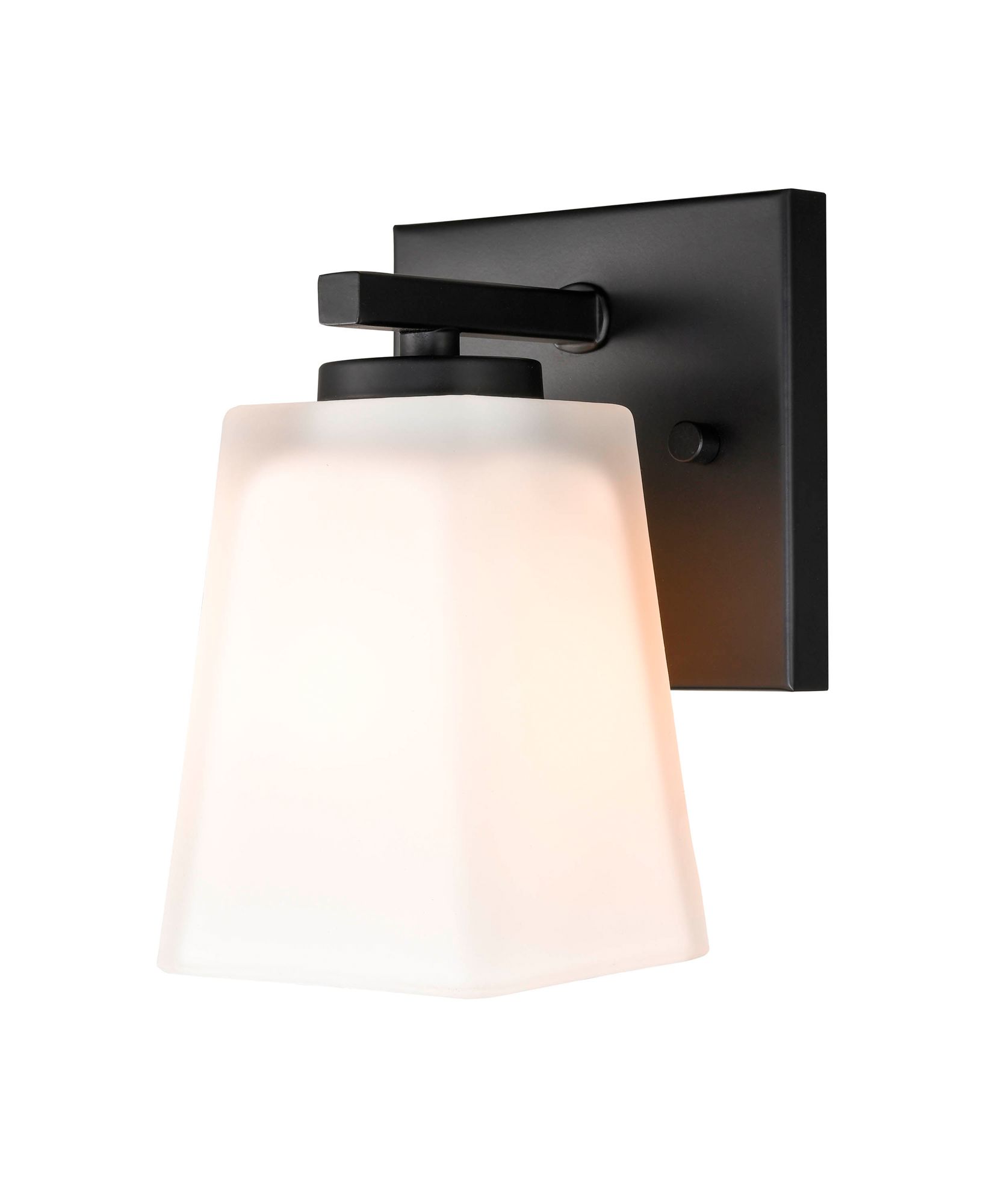 Image 2 Millennium 1-Light 4.5" Matte Black Wall Sconce with Glass Shade more views