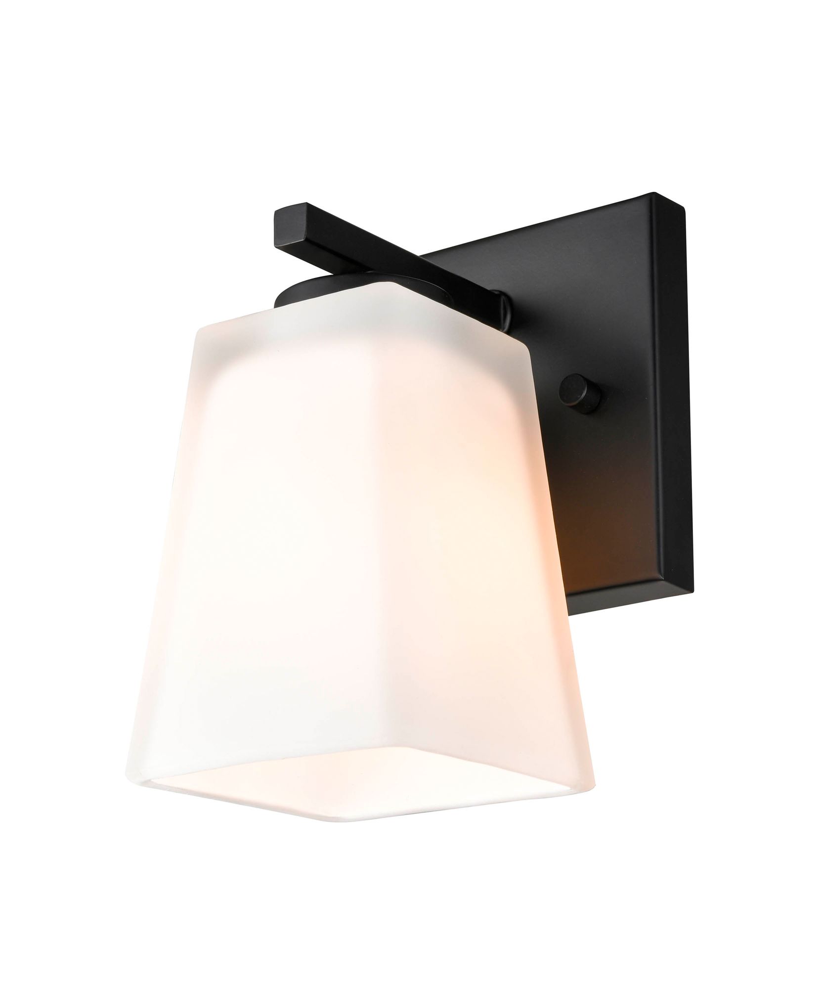Image 3 Millennium 1-Light 4.5" Matte Black Wall Sconce with Glass Shade more views