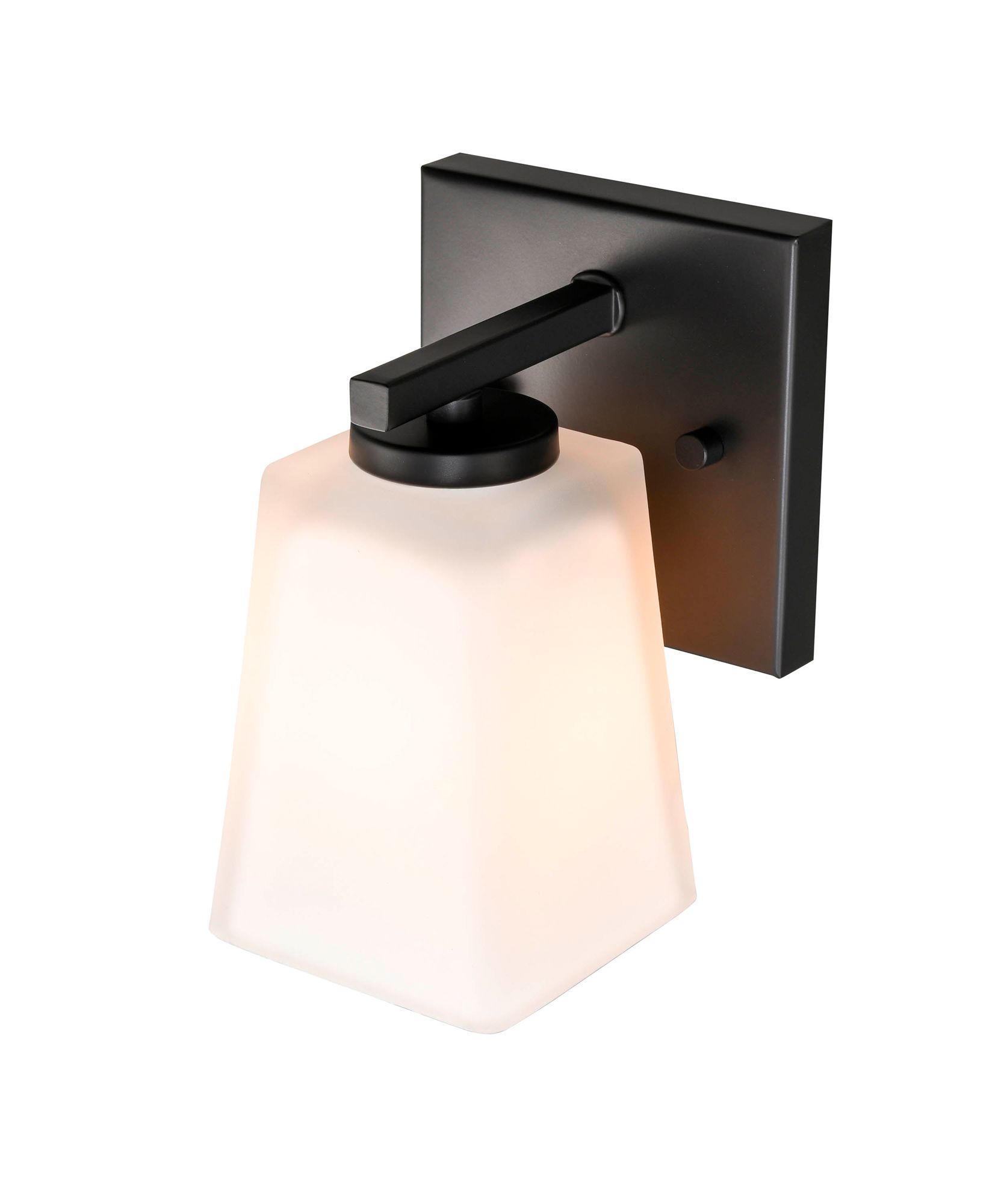 Image 4 Millennium 1-Light 4.5" Matte Black Wall Sconce with Glass Shade more views