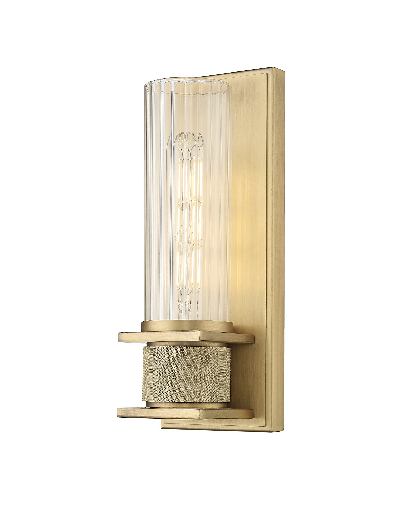 Image 2 Millennium 1-Light 4.5" Vintage Brass Wall Sconce with Glass Shade more views