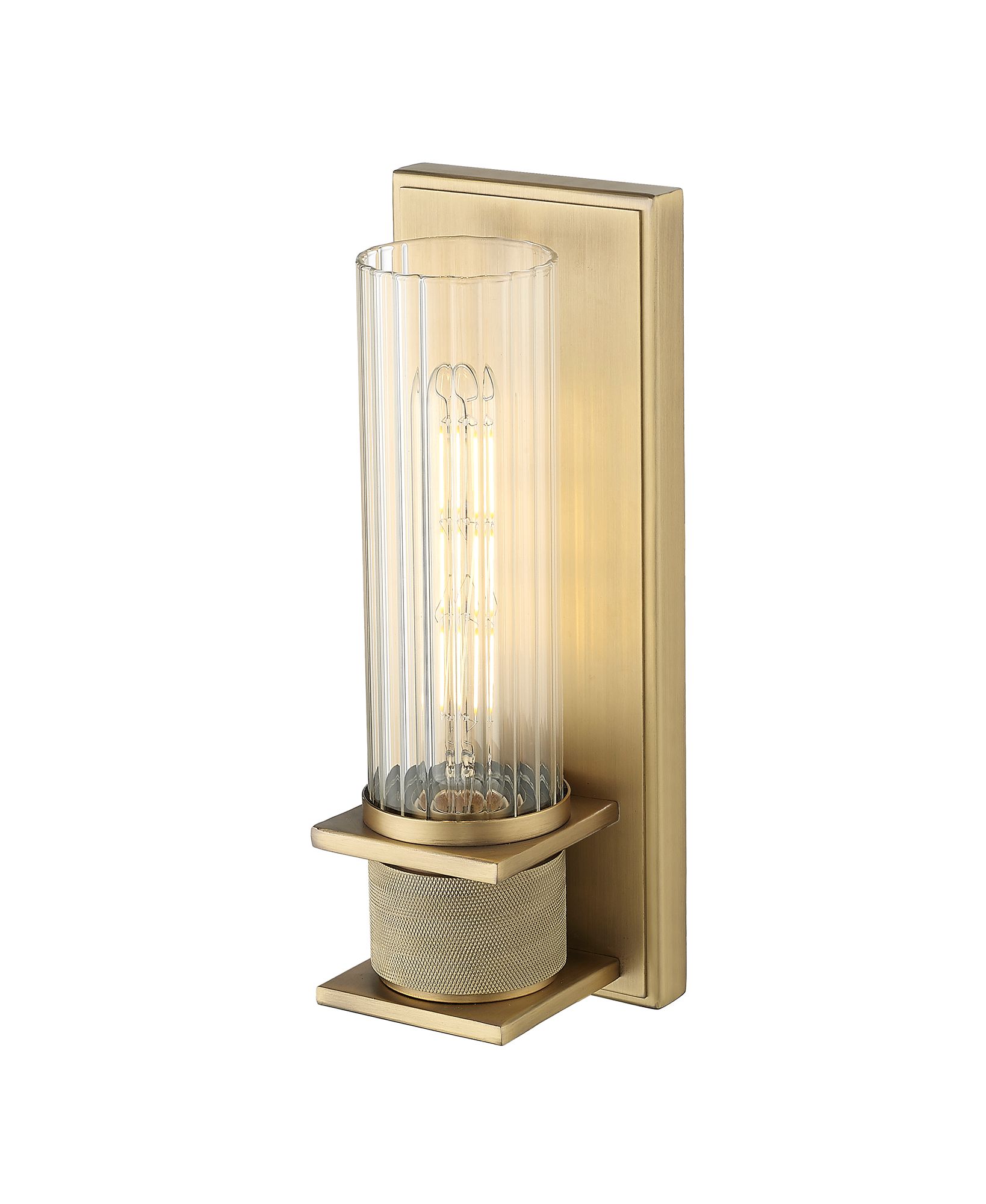 Image 4 Millennium 1-Light 4.5" Vintage Brass Wall Sconce with Glass Shade more views