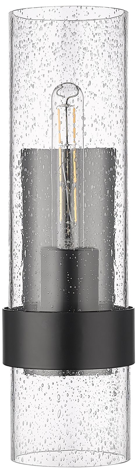 Thumbnail1 of Millennium 1-Light 4.75" Matte Black Wall Sconce with Glass Shade
