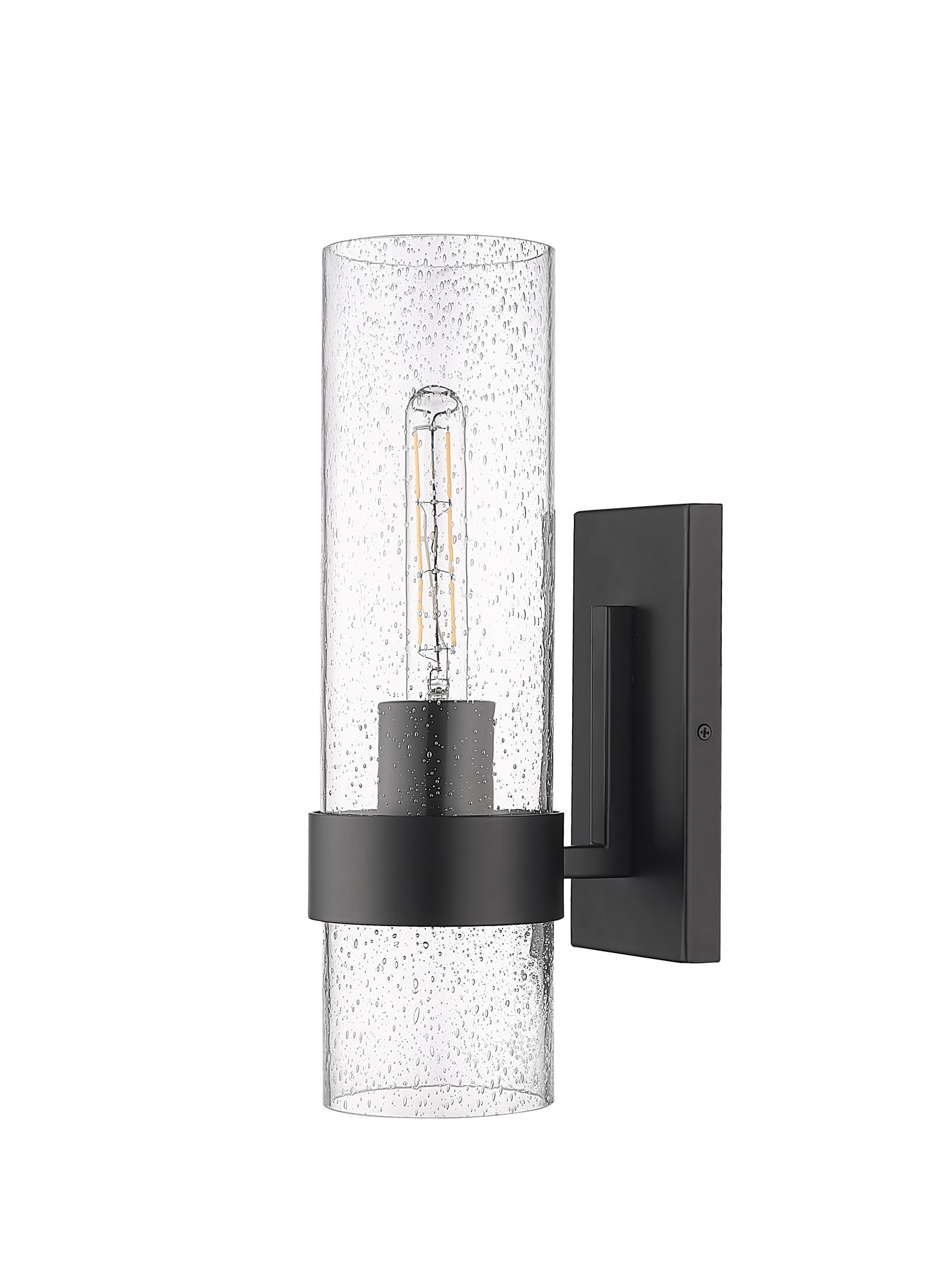 Thumbnail2 of Millennium 1-Light 4.75" Matte Black Wall Sconce with Glass Shade more views