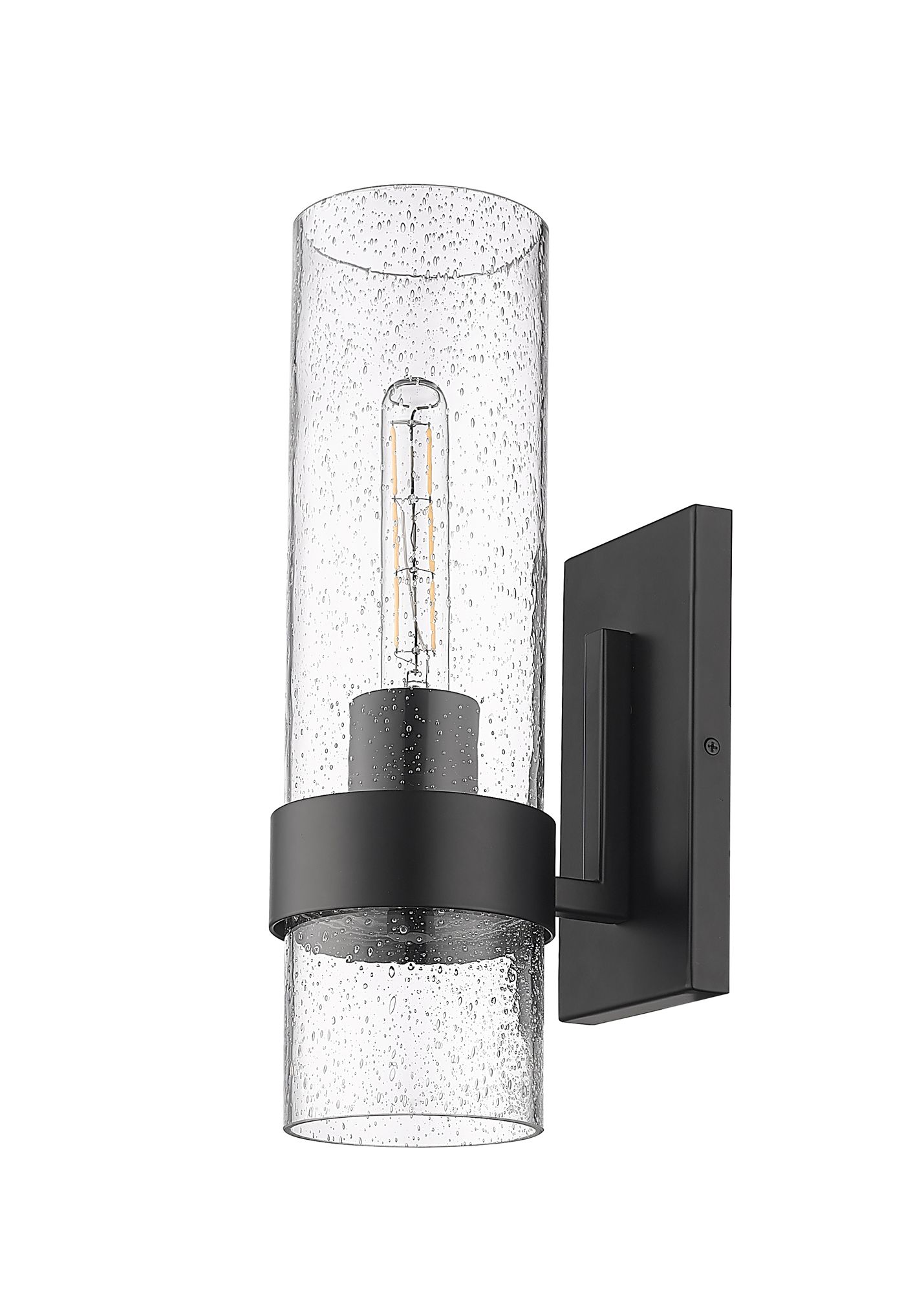 Thumbnail3 of Millennium 1-Light 4.75" Matte Black Wall Sconce with Glass Shade more views