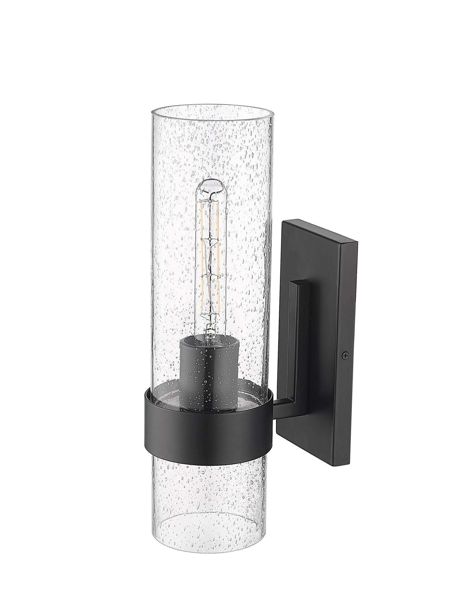 Thumbnail4 of Millennium 1-Light 4.75" Matte Black Wall Sconce with Glass Shade more views