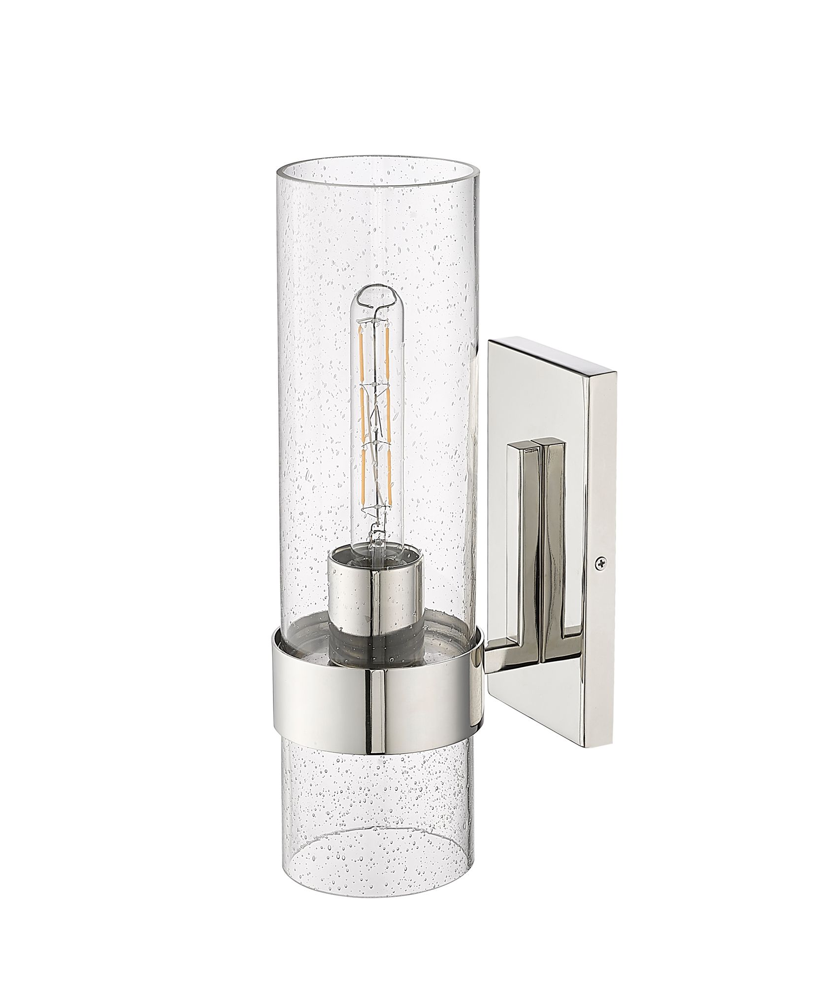 Image 4 Millennium 1-Light 4.75" Polished Nickel Wall Sconce with Glass Shade more views