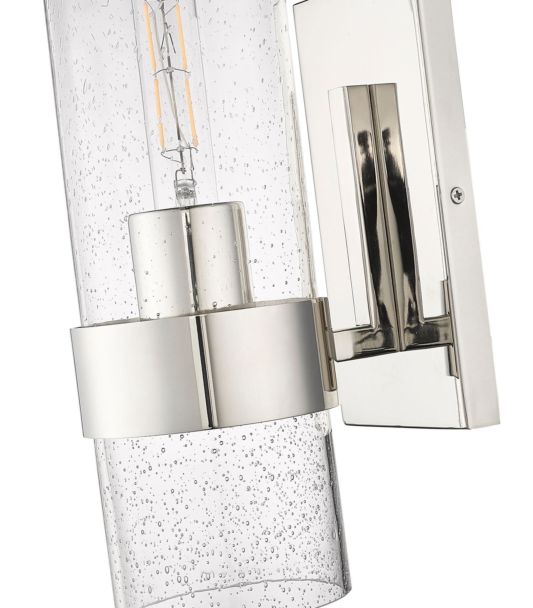 Image 5 Millennium 1-Light 4.75" Polished Nickel Wall Sconce with Glass Shade more views