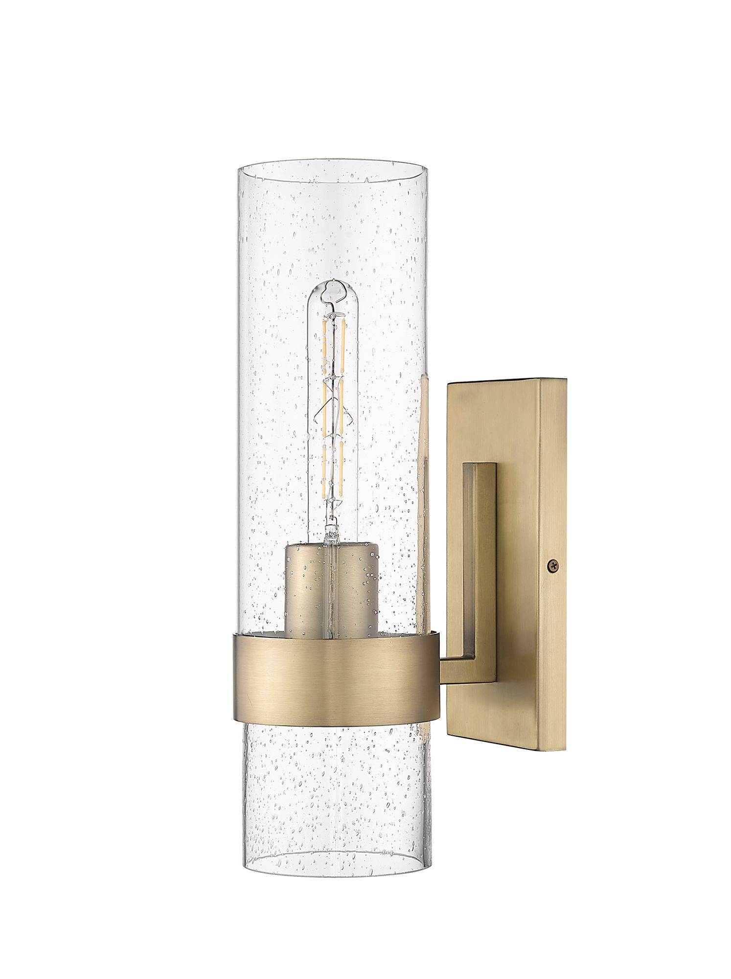 Image 2 Millennium 1-Light 4.75" Vintage Brass Wall Sconce with Glass Shade more views