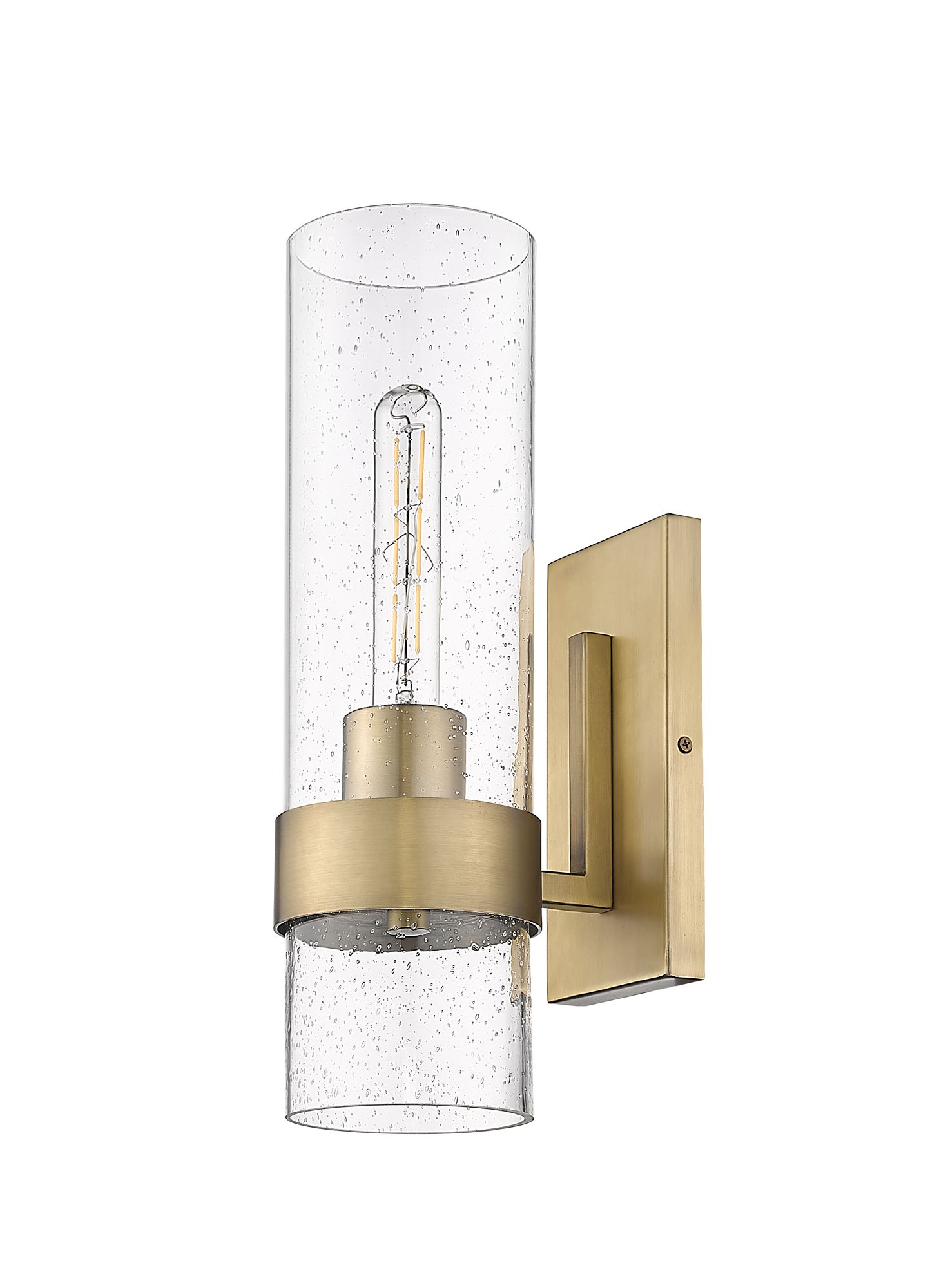Image 3 Millennium 1-Light 4.75" Vintage Brass Wall Sconce with Glass Shade more views