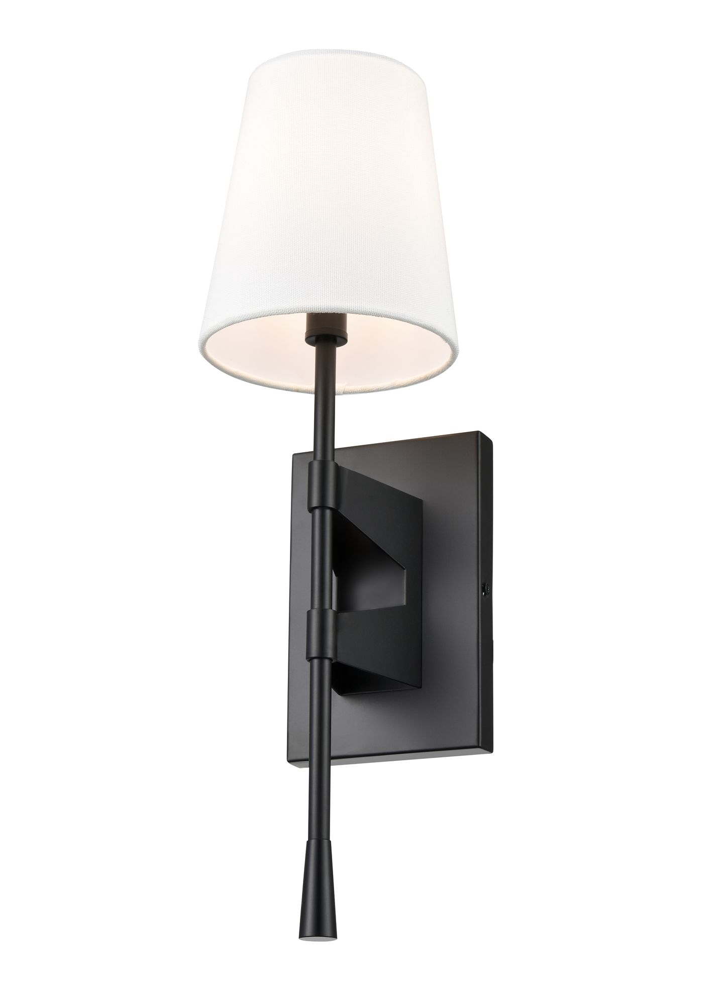 Image 3 Millennium 1-Light 5.5" Matte Black Wall Sconce with Fabric Shade more views