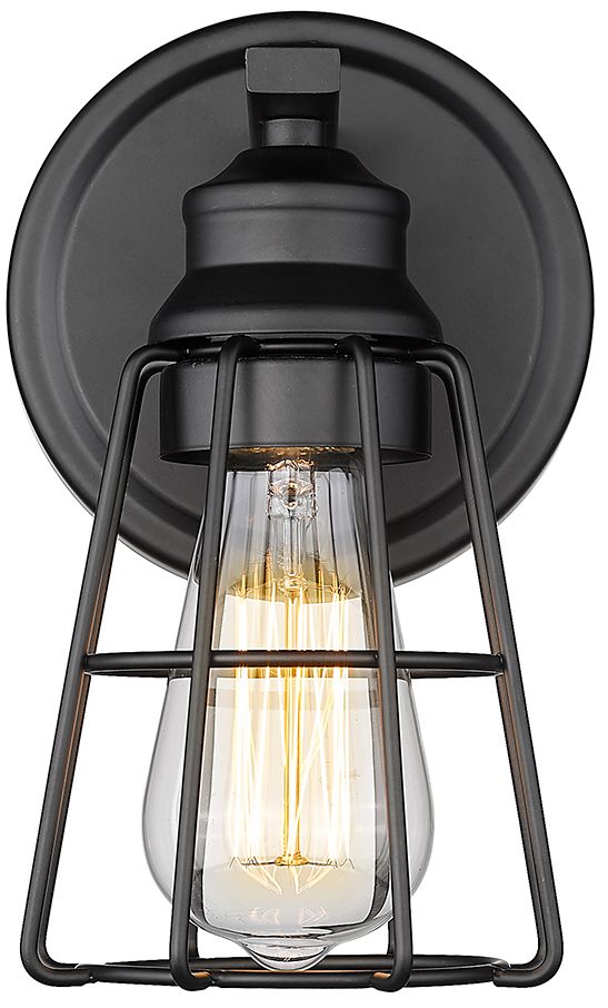 Millennium 1-Light 5.5" Matte Black Wall Sconce with Steel Shade