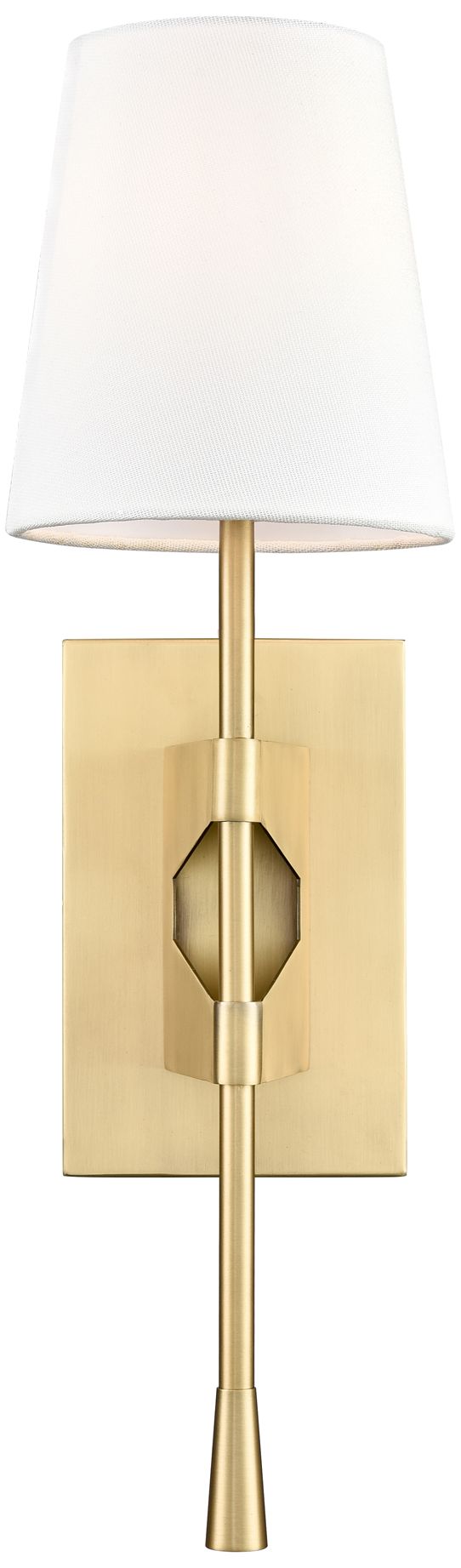 Millennium 1-Light 5.5" Vintage Brass Wall Sconce with Fabric Shade