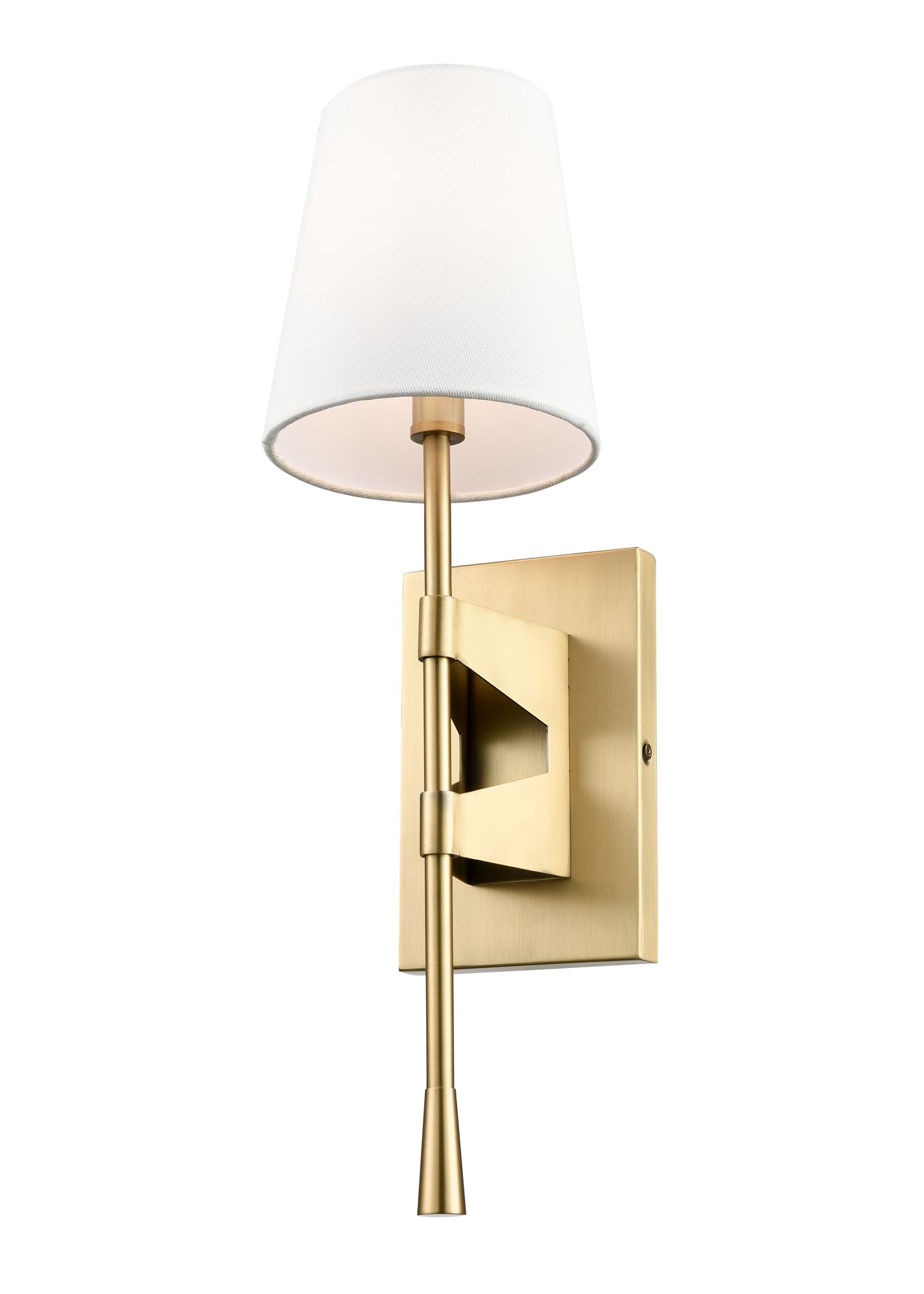 Image 2 Millennium 1-Light 5.5" Vintage Brass Wall Sconce with Fabric Shade more views