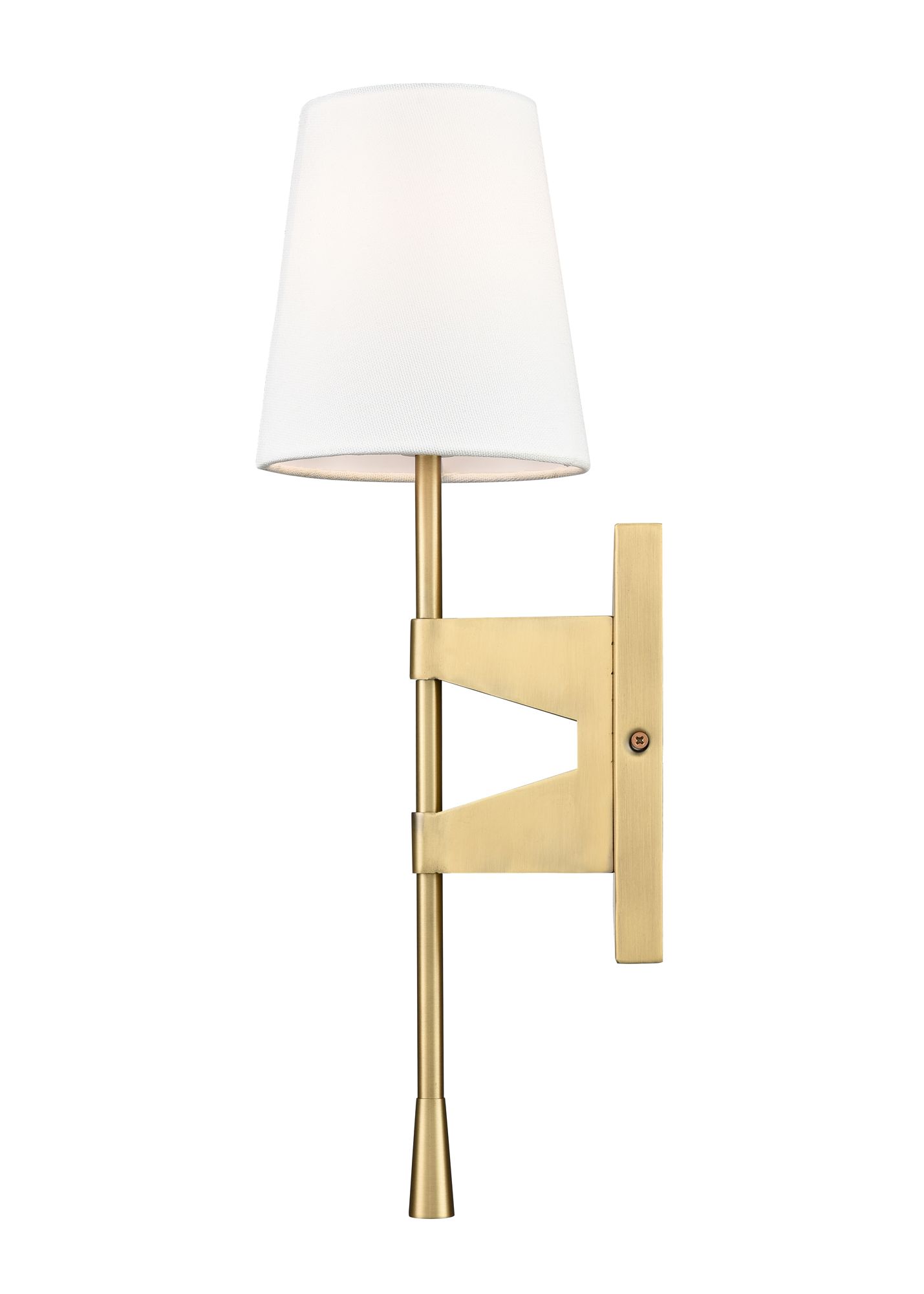 Image 3 Millennium 1-Light 5.5" Vintage Brass Wall Sconce with Fabric Shade more views