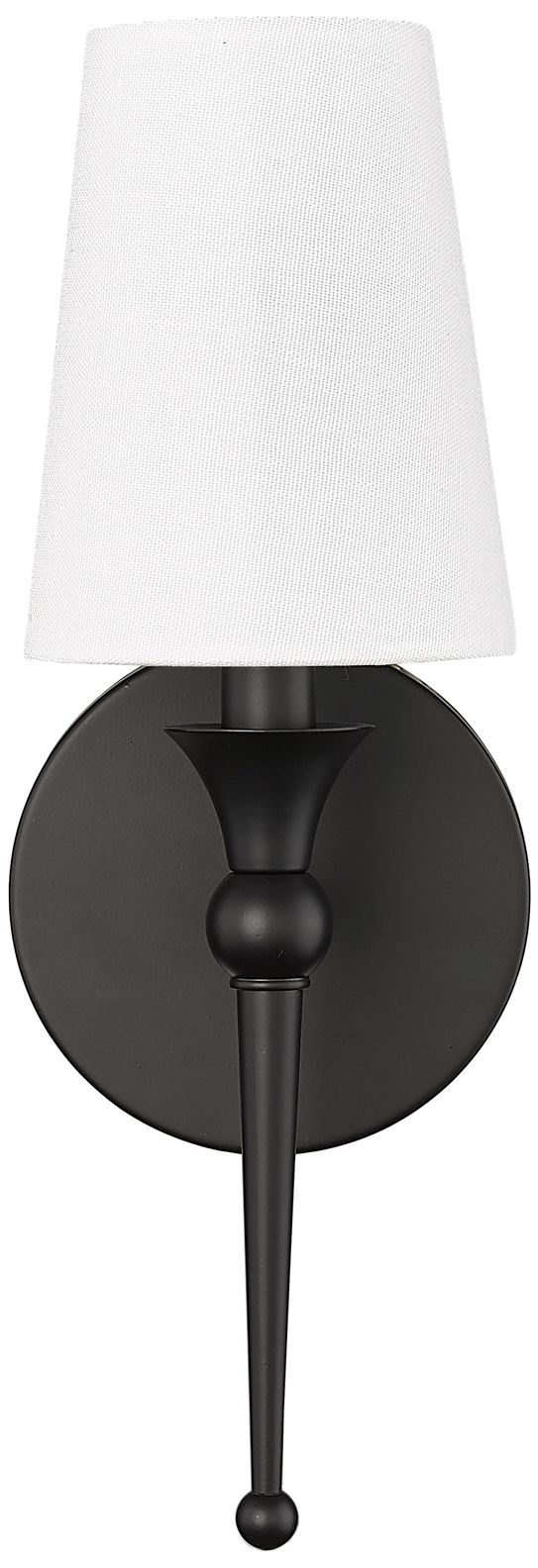 Millennium 1-Light 5" Matte Black Wall Sconce with Fabric Shade