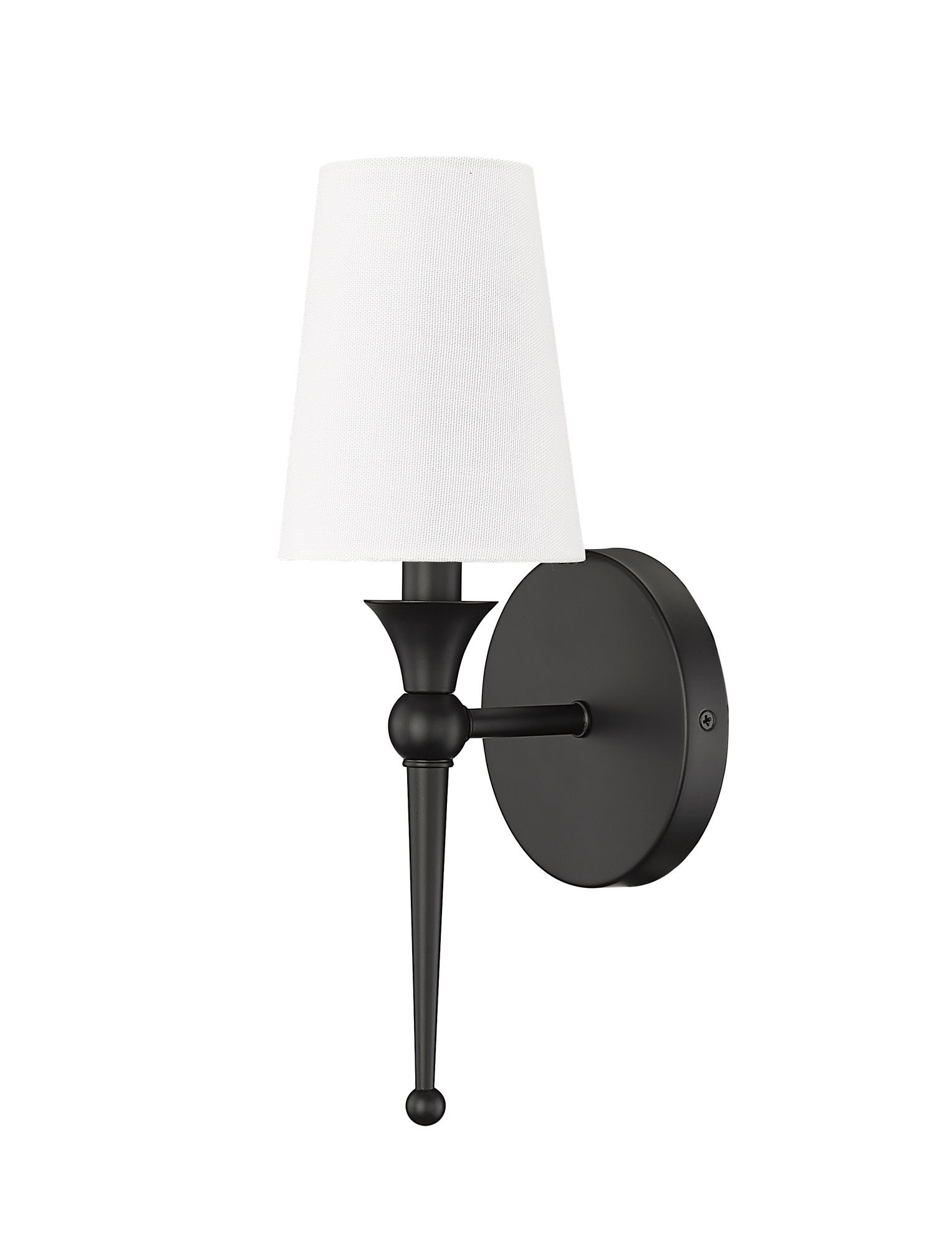 Image 2 Millennium 1-Light 5" Matte Black Wall Sconce with Fabric Shade more views