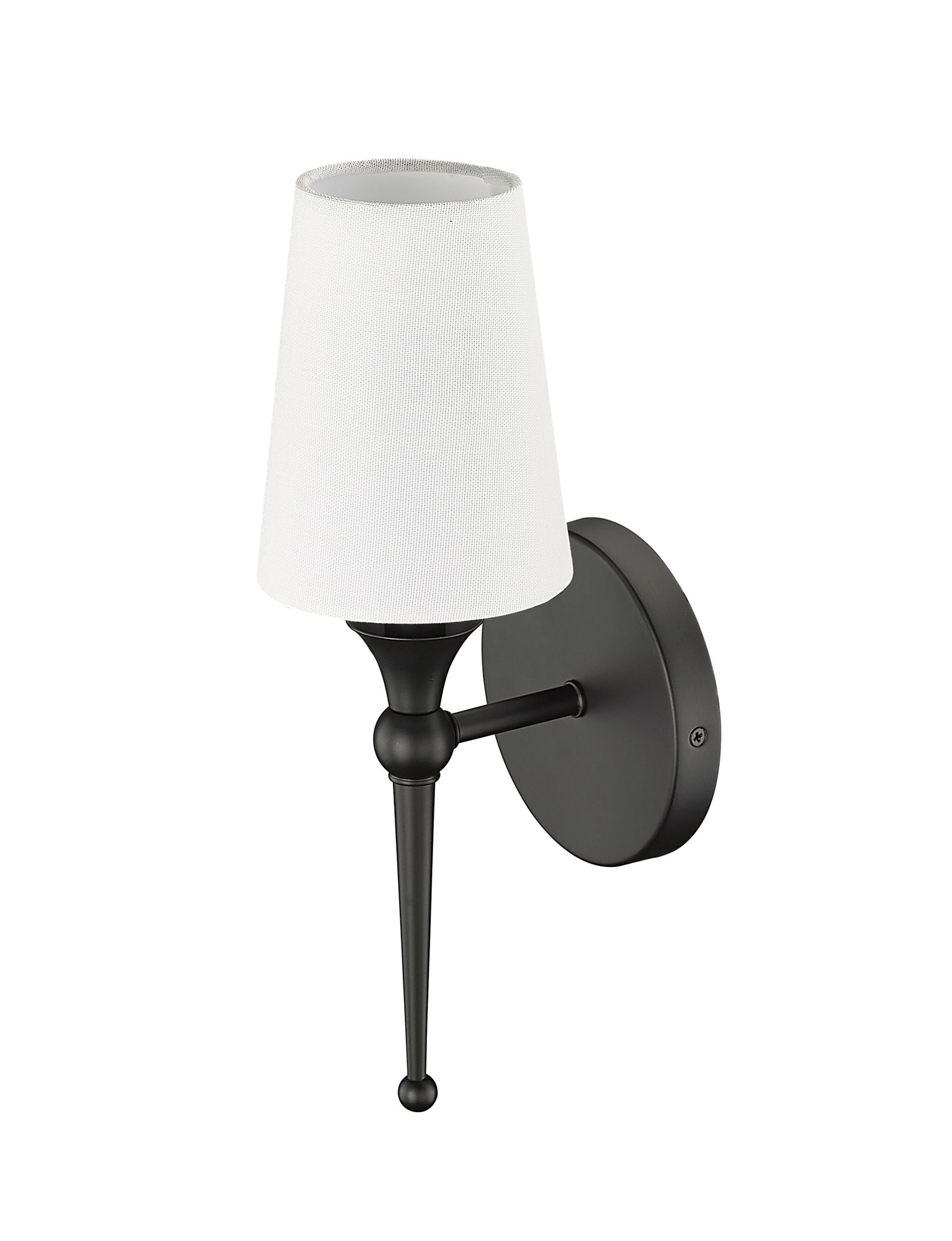 Image 4 Millennium 1-Light 5" Matte Black Wall Sconce with Fabric Shade more views