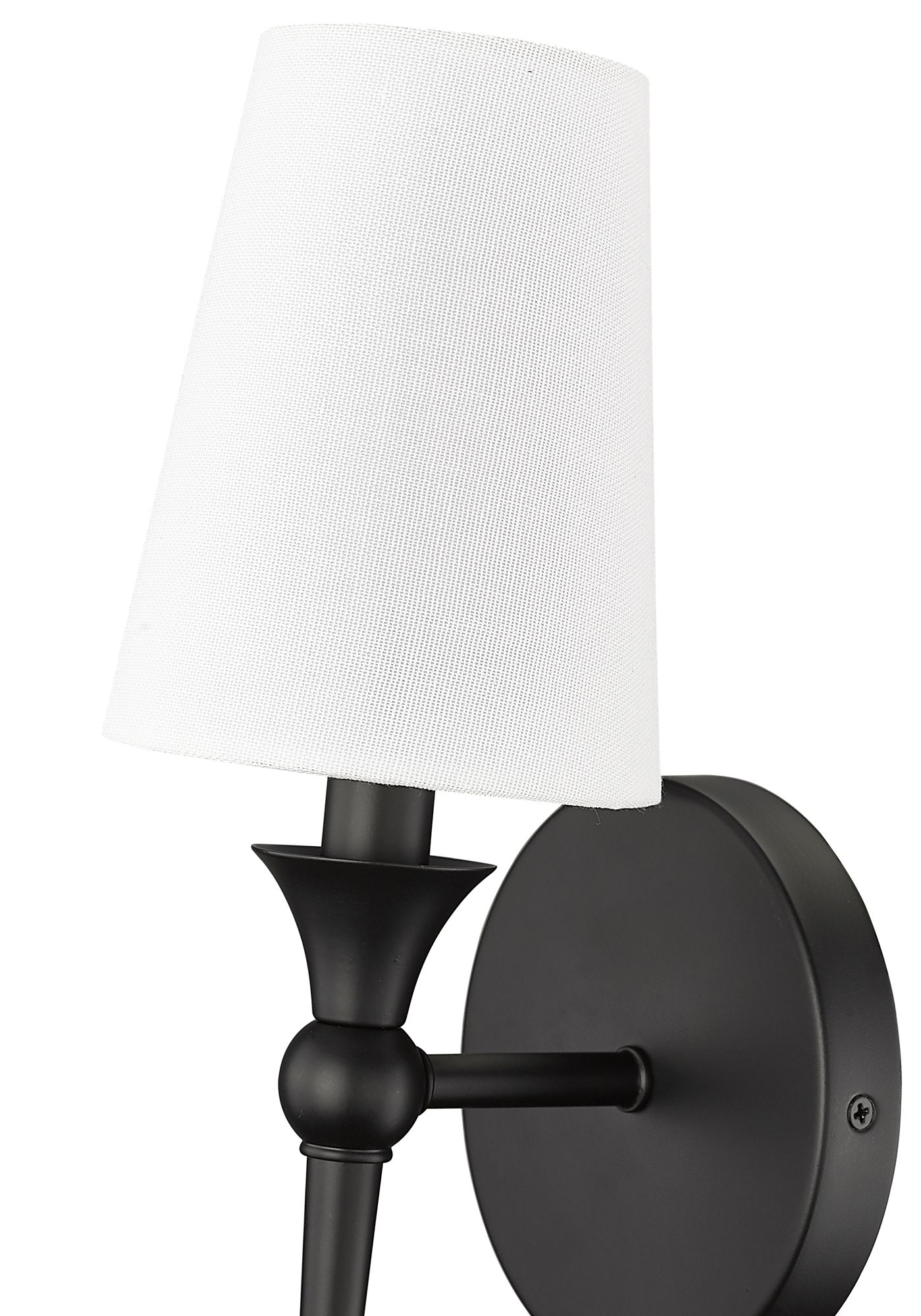 Image 5 Millennium 1-Light 5" Matte Black Wall Sconce with Fabric Shade more views