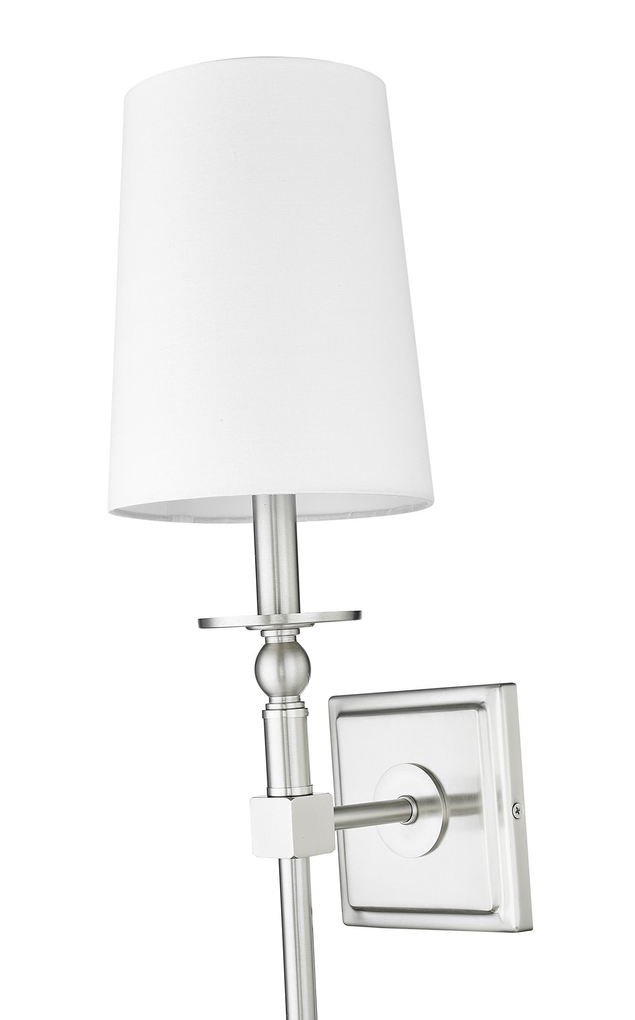 Image 5 Millennium 1-Light 6.5" Brushed Nickel Wall Sconce with White Linen Shade more views