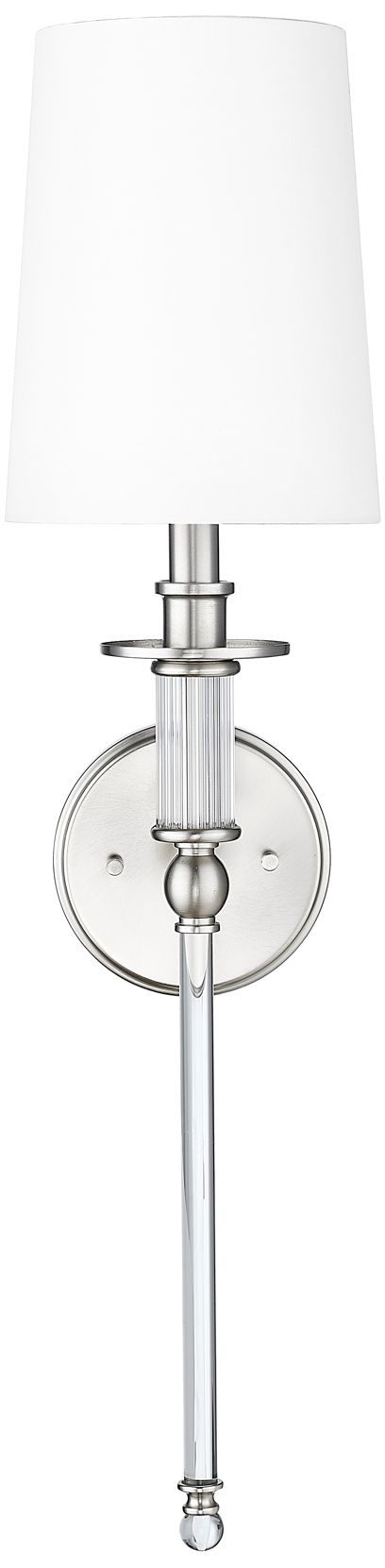 Millennium 1-Light 6.5" Brushed Nickel Wall Sconce with White Linen Sh