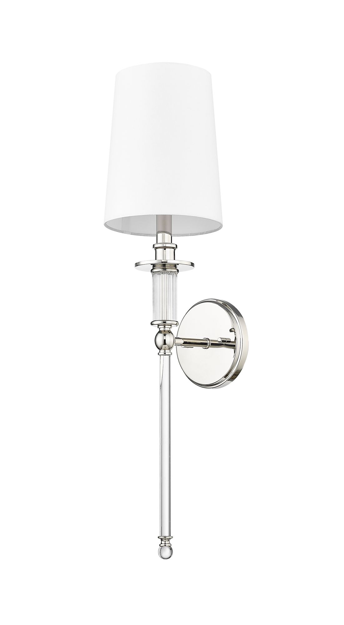 Image 4 Millennium 1-Light 6.5" Polished Nickel Wall Sconce with White Linen S more views