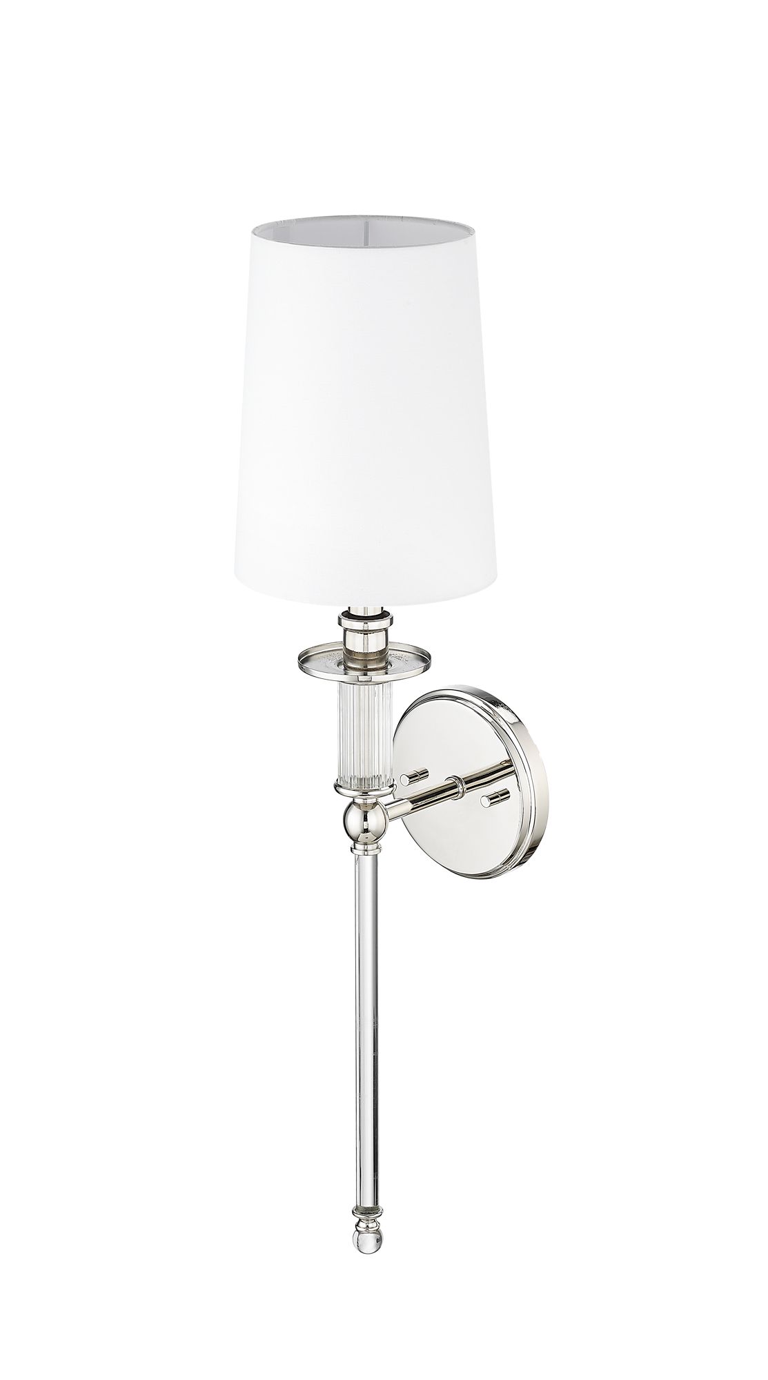 Image 5 Millennium 1-Light 6.5" Polished Nickel Wall Sconce with White Linen S more views